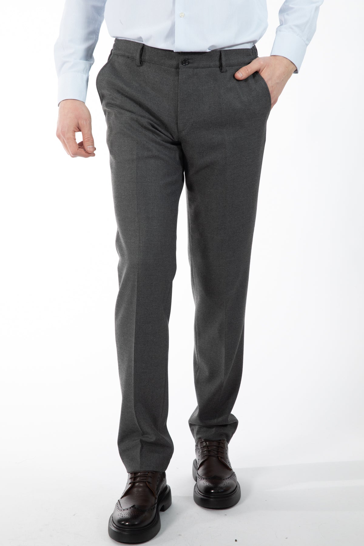 PANTALONI SLIM FIT D'S DAMAT  - Antracit