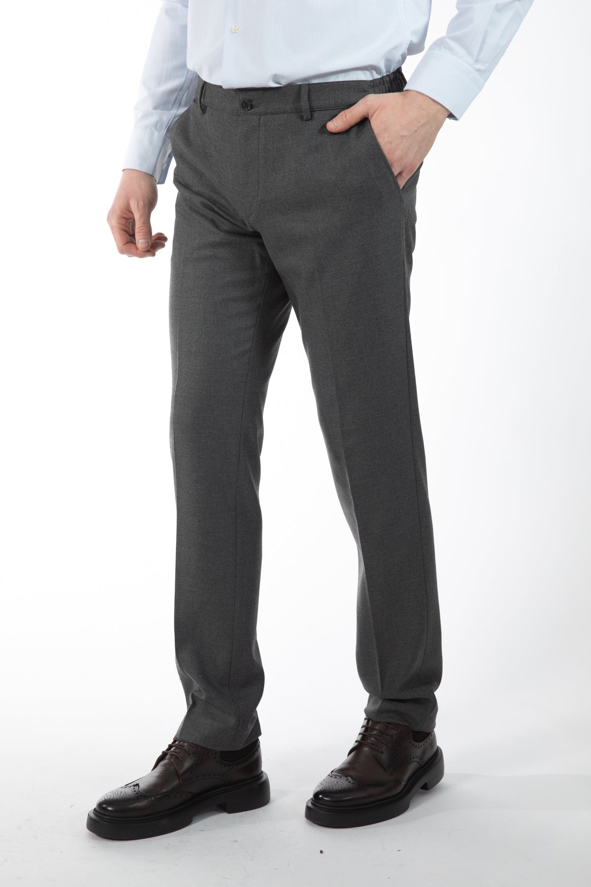PANTALONI SLIM FIT D'S DAMAT  - Antracit