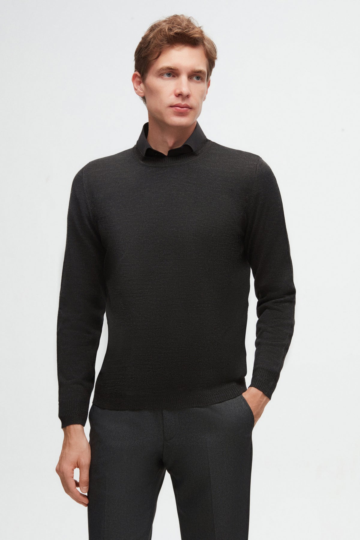 PULOVER REGULAR FIT D'S DAMAT  - Antracit