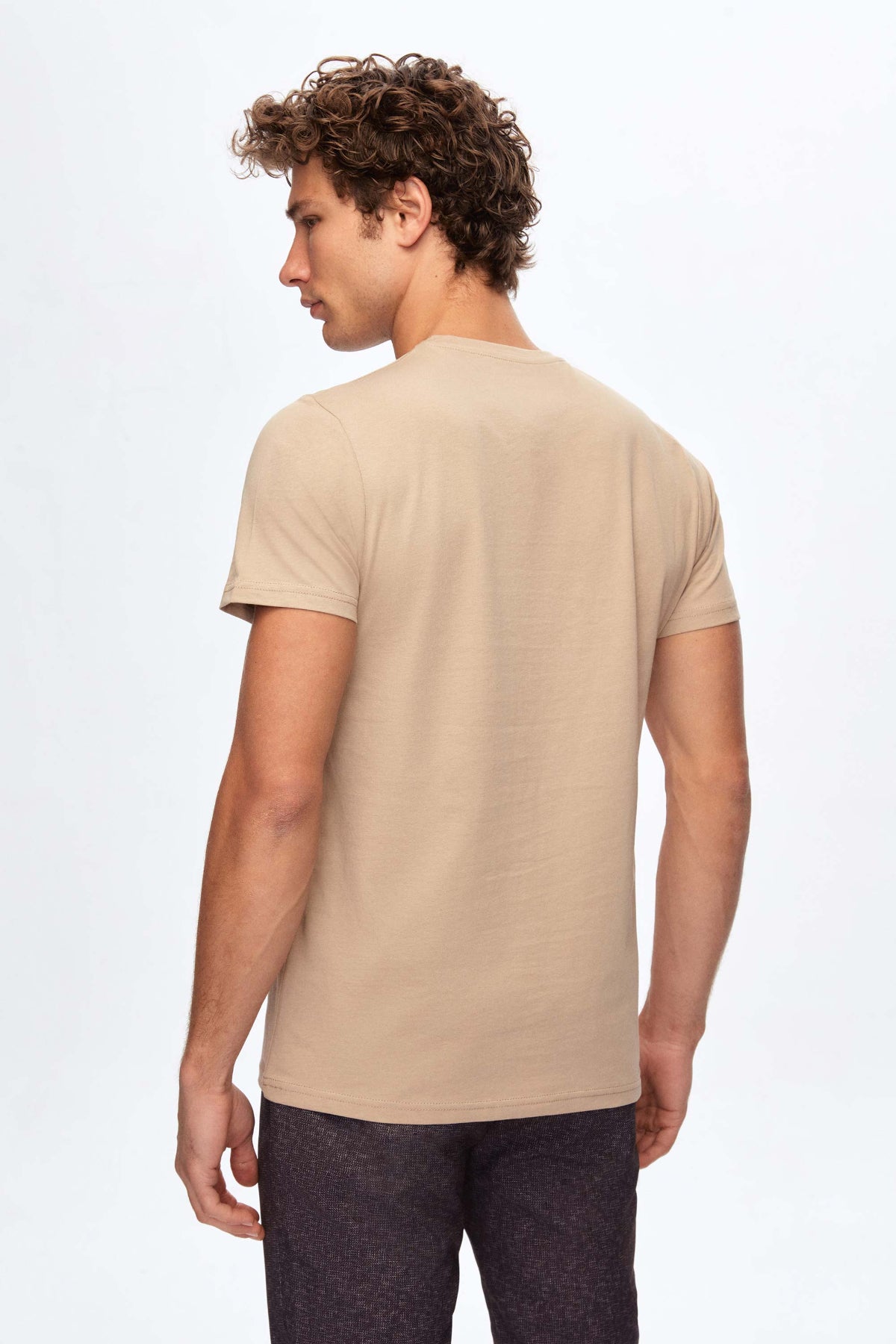 TRICOU SLIM FIT D'S DAMAT  - Bej