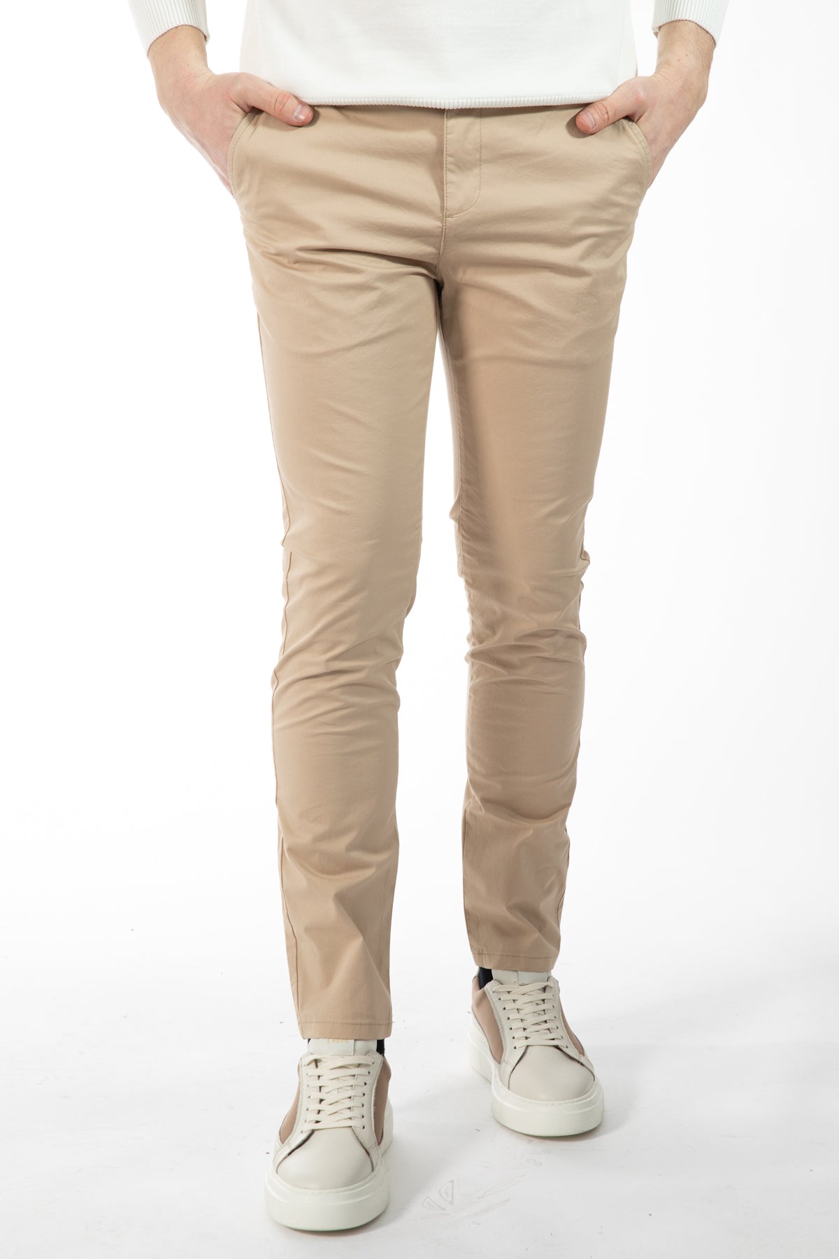 PANTALONI CASUAL SLIM FIT D'S DAMAT  - Bej