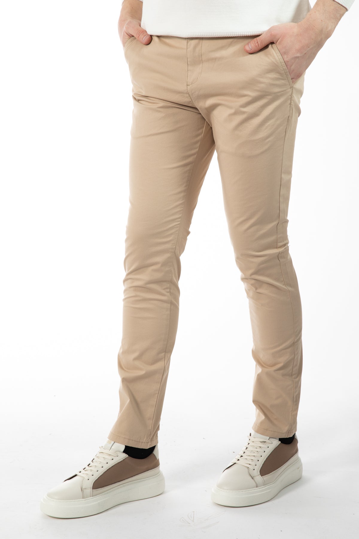 PANTALONI CASUAL SLIM FIT D'S DAMAT  - Bej