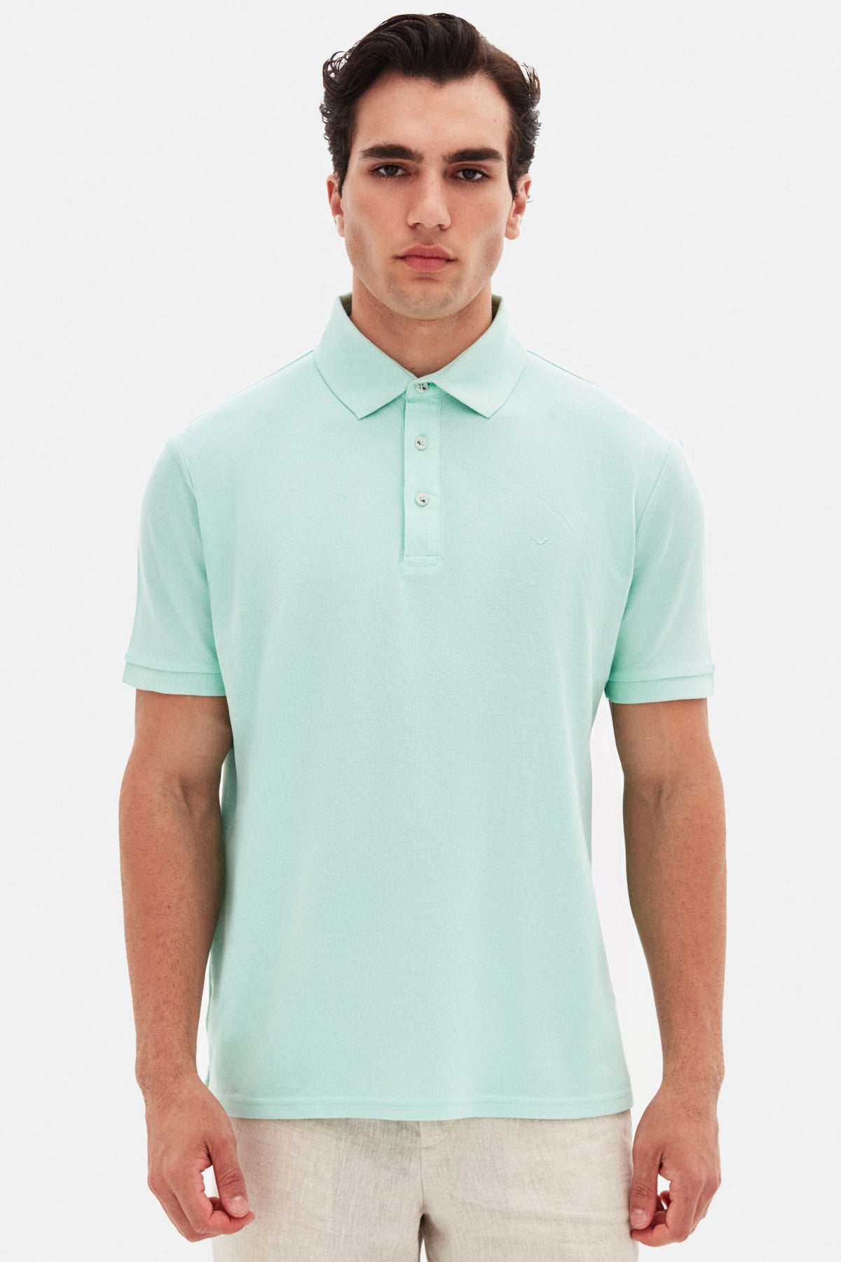 TRICOU REGULAR FIT D'S DAMAT  - Mentă Bio