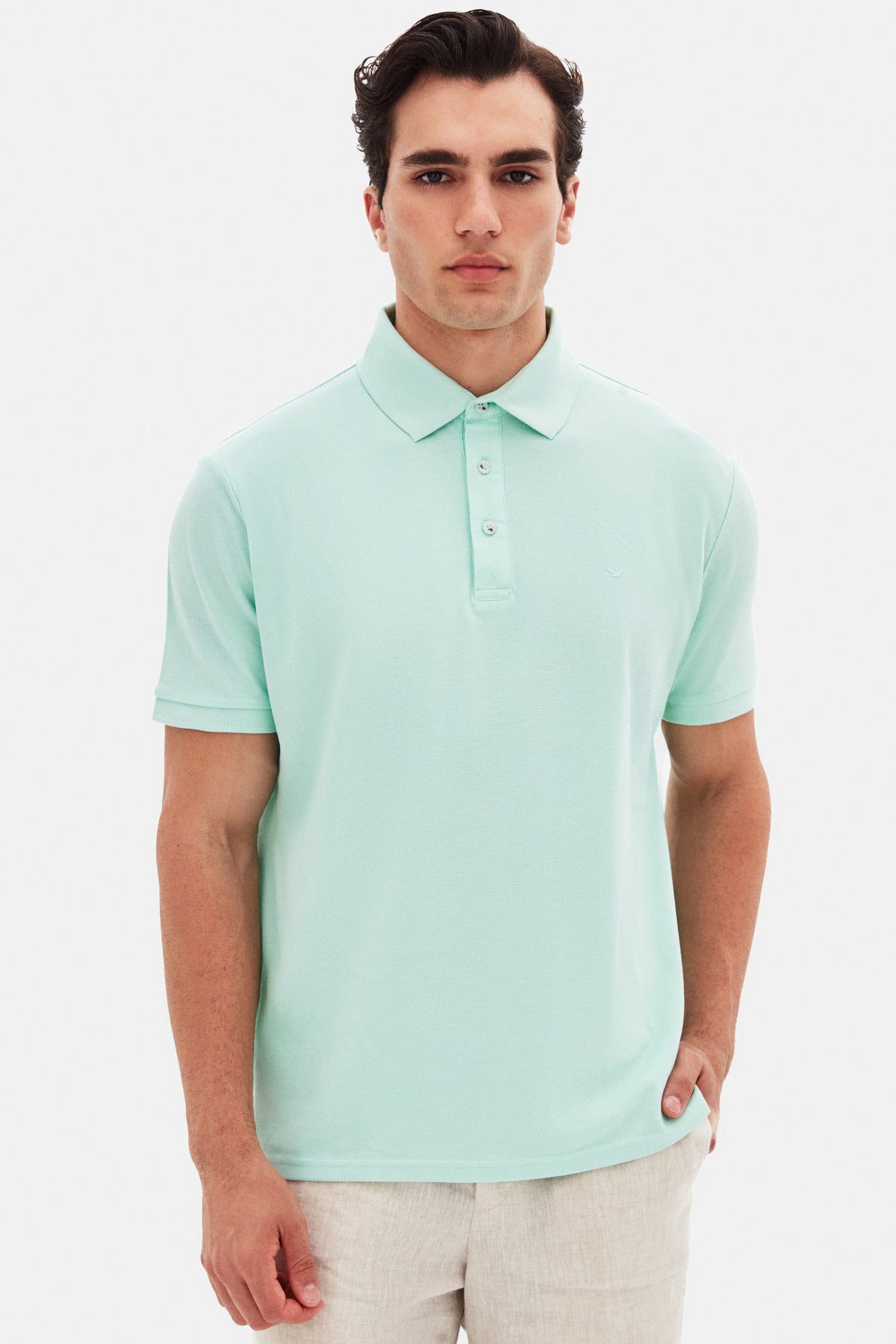 TRICOU REGULAR FIT D'S DAMAT  - Mentă Bio