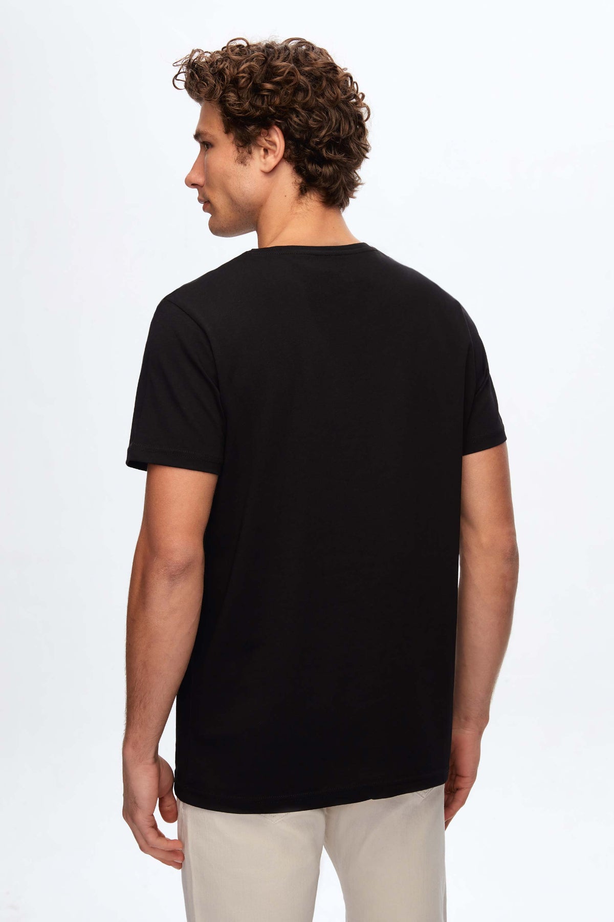 TRICOU SLIM FIT D'S DAMAT  - Negru
