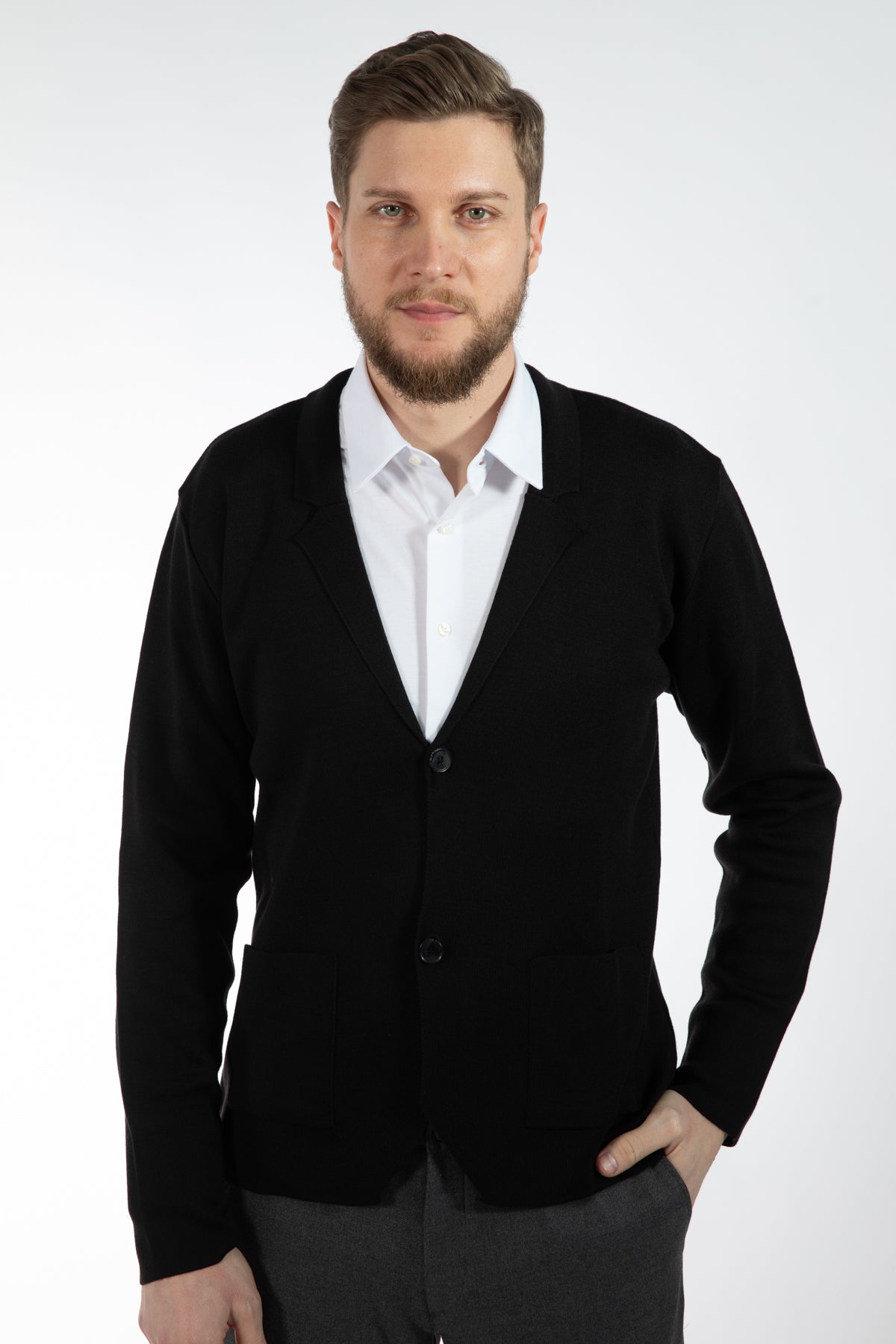 PULOVER REGULAR FIT D'S DAMAT  - Negru