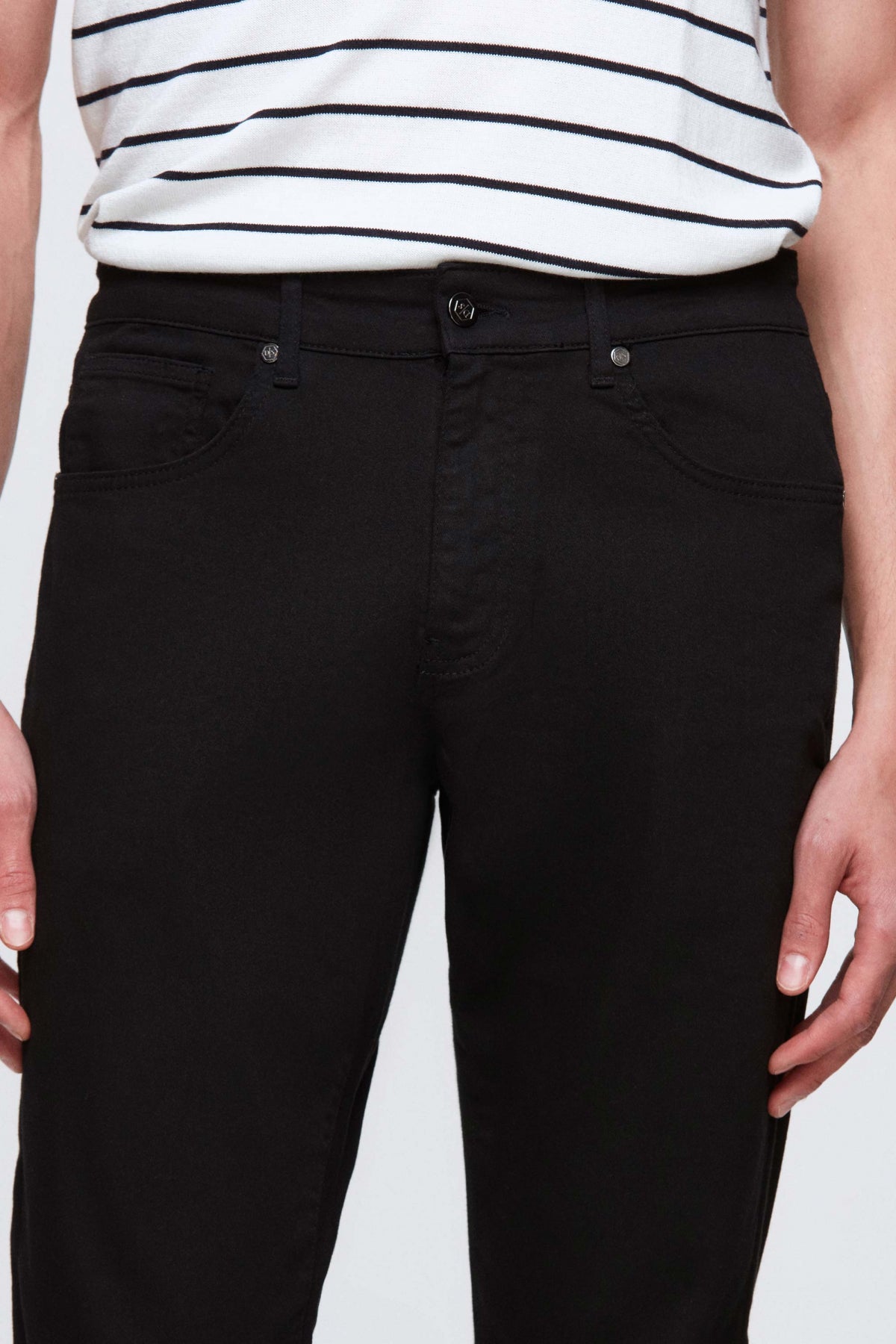 PANTALONI CASUAL SLIM FIT D'S DAMAT  - Negru