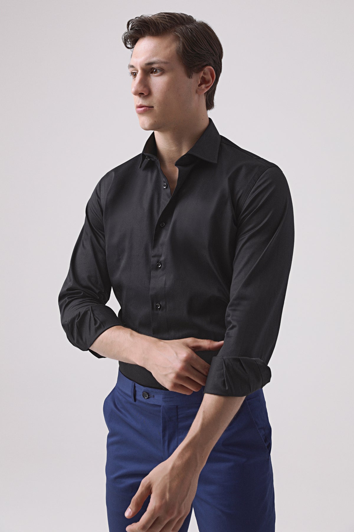 CAMASA D'S DAMAT SLIM FIT  - Negru