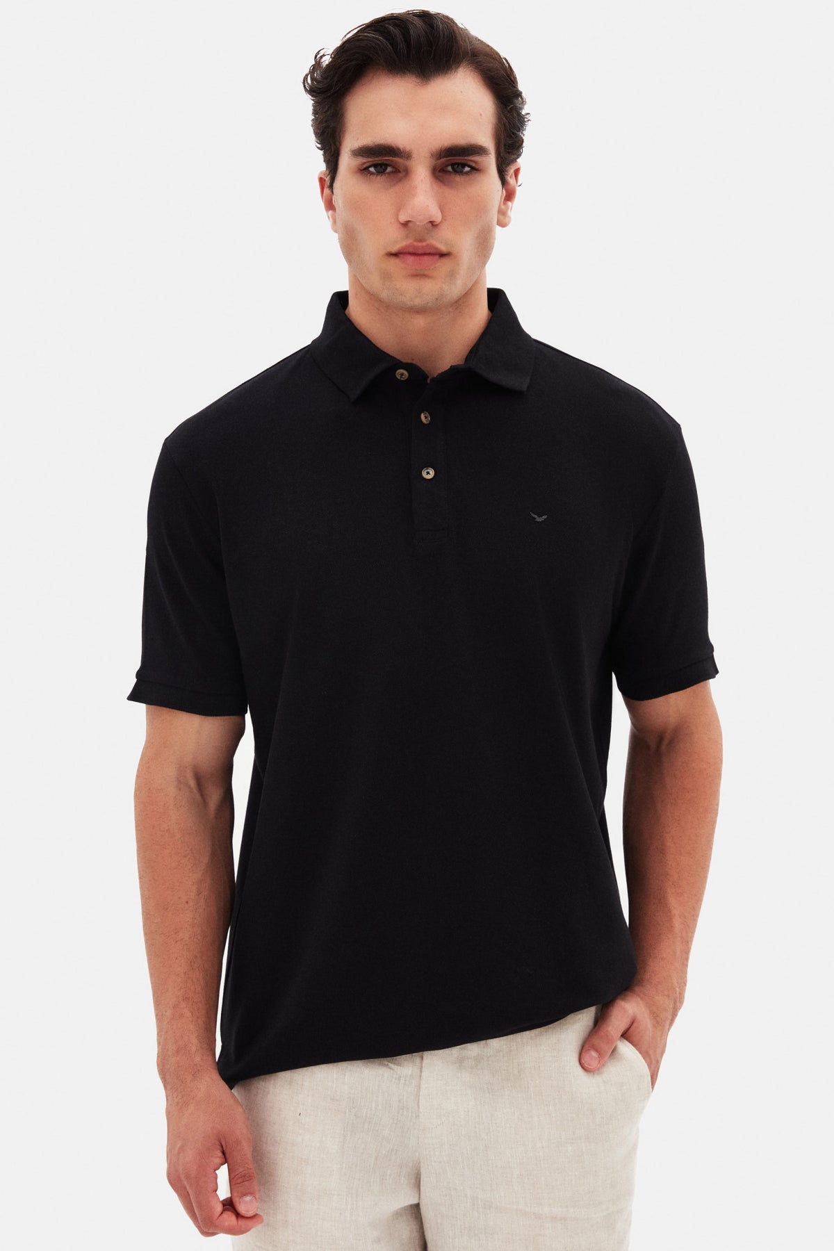 TRICOU REGULAR FIT D'S DAMAT  - Negru