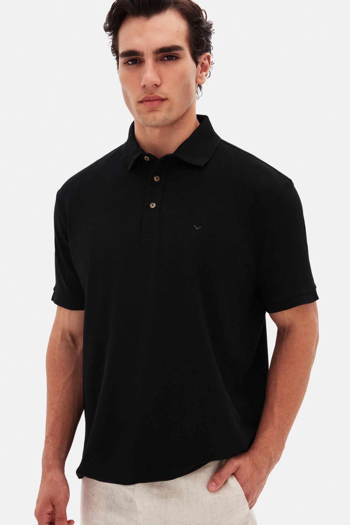 TRICOU REGULAR FIT D'S DAMAT  - Negru