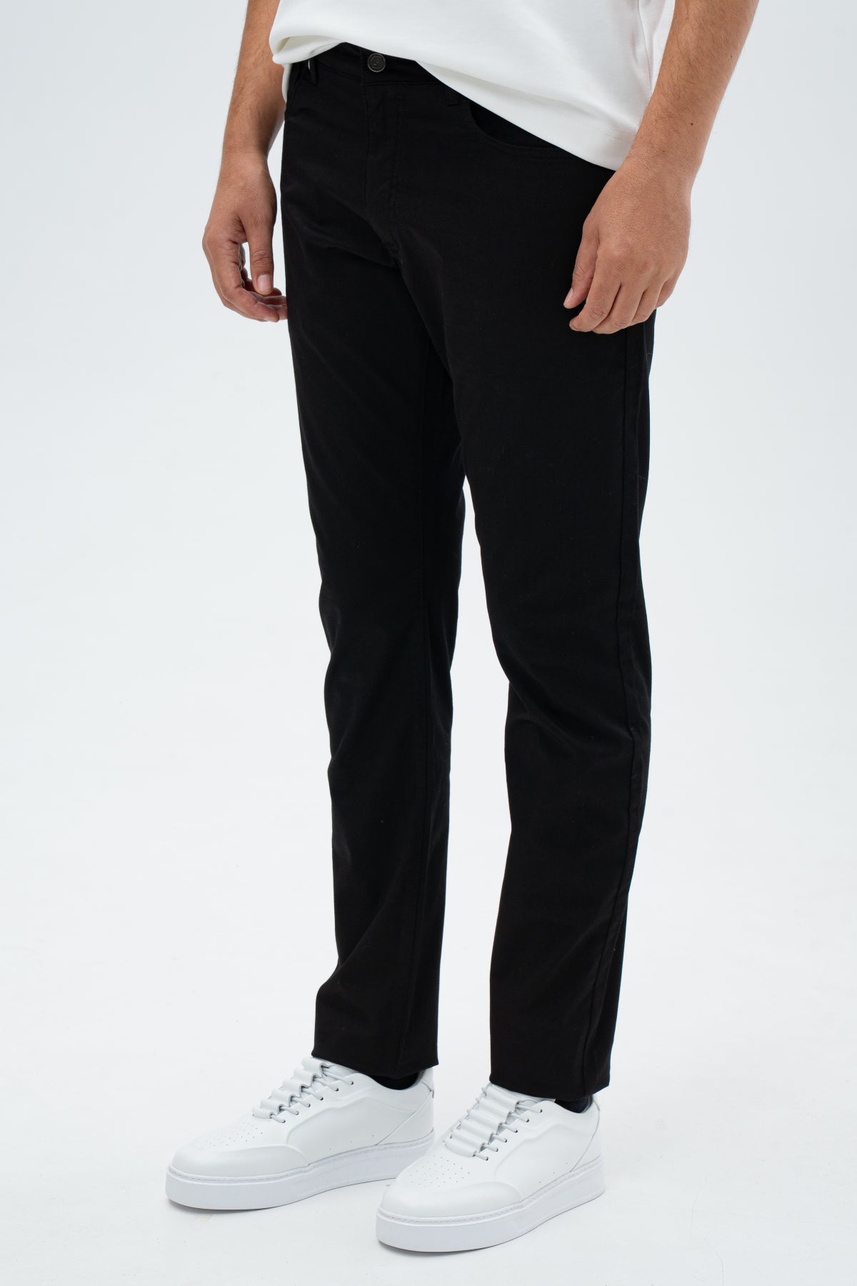 PANTALONI CHINO SLIM FIT D'S DAMAT  - Negru