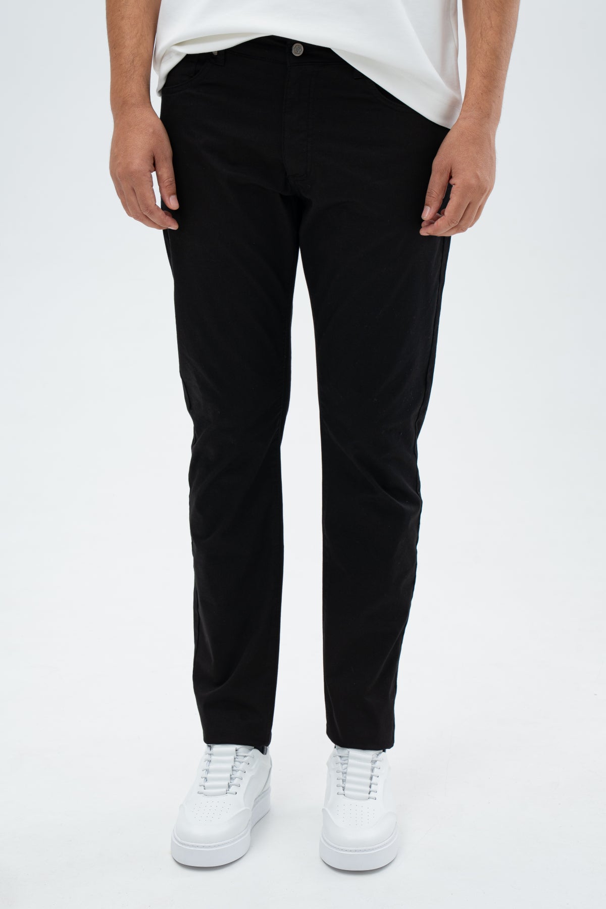 PANTALONI CHINO SLIM FIT D'S DAMAT  - Negru