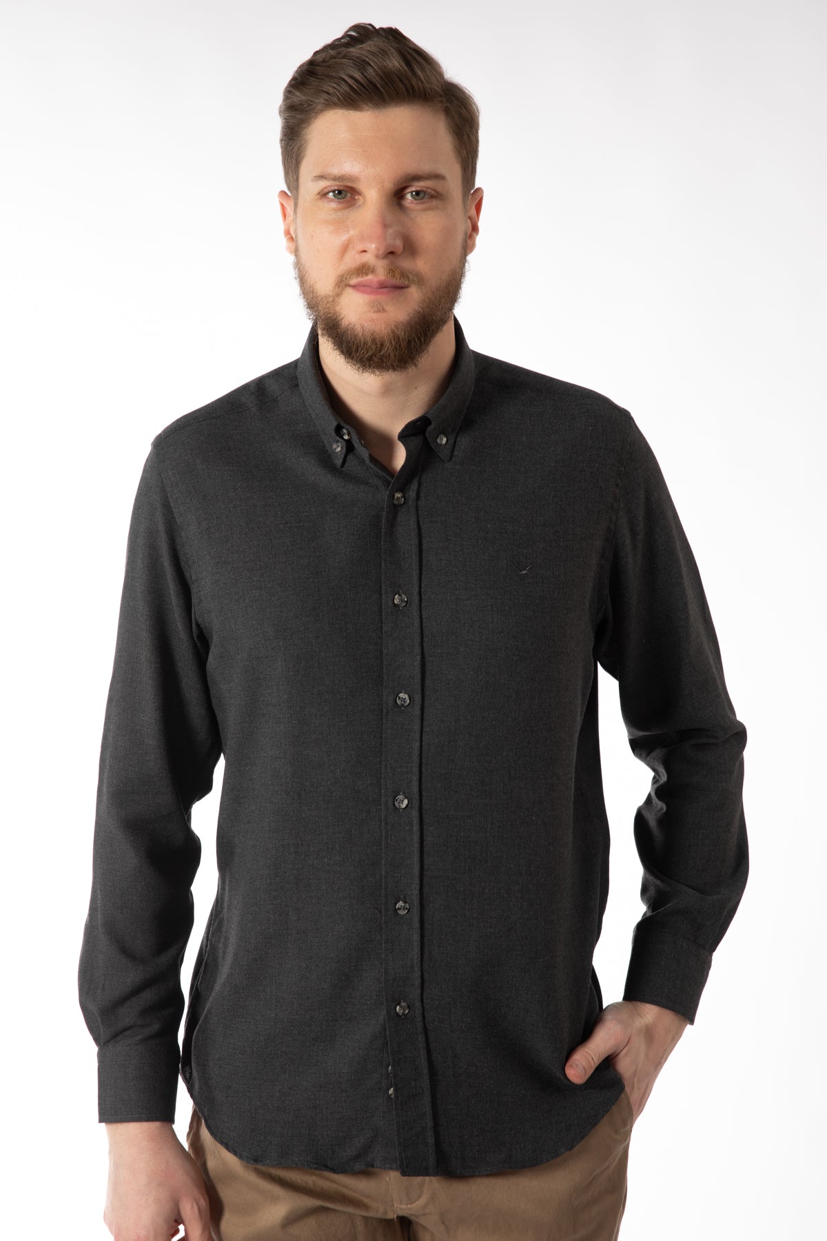CAMASA CASUAL REGULAR FIT  D'S DAMAT  - Negru