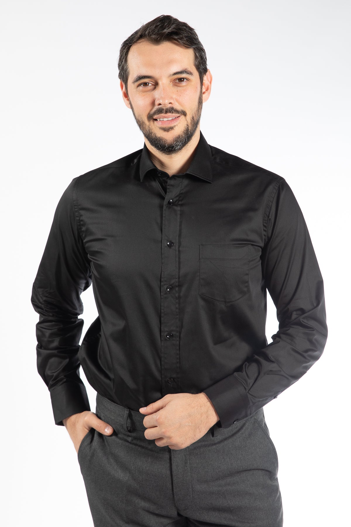 CAMASA D'S DAMAT REGULAR FIT  - Negru