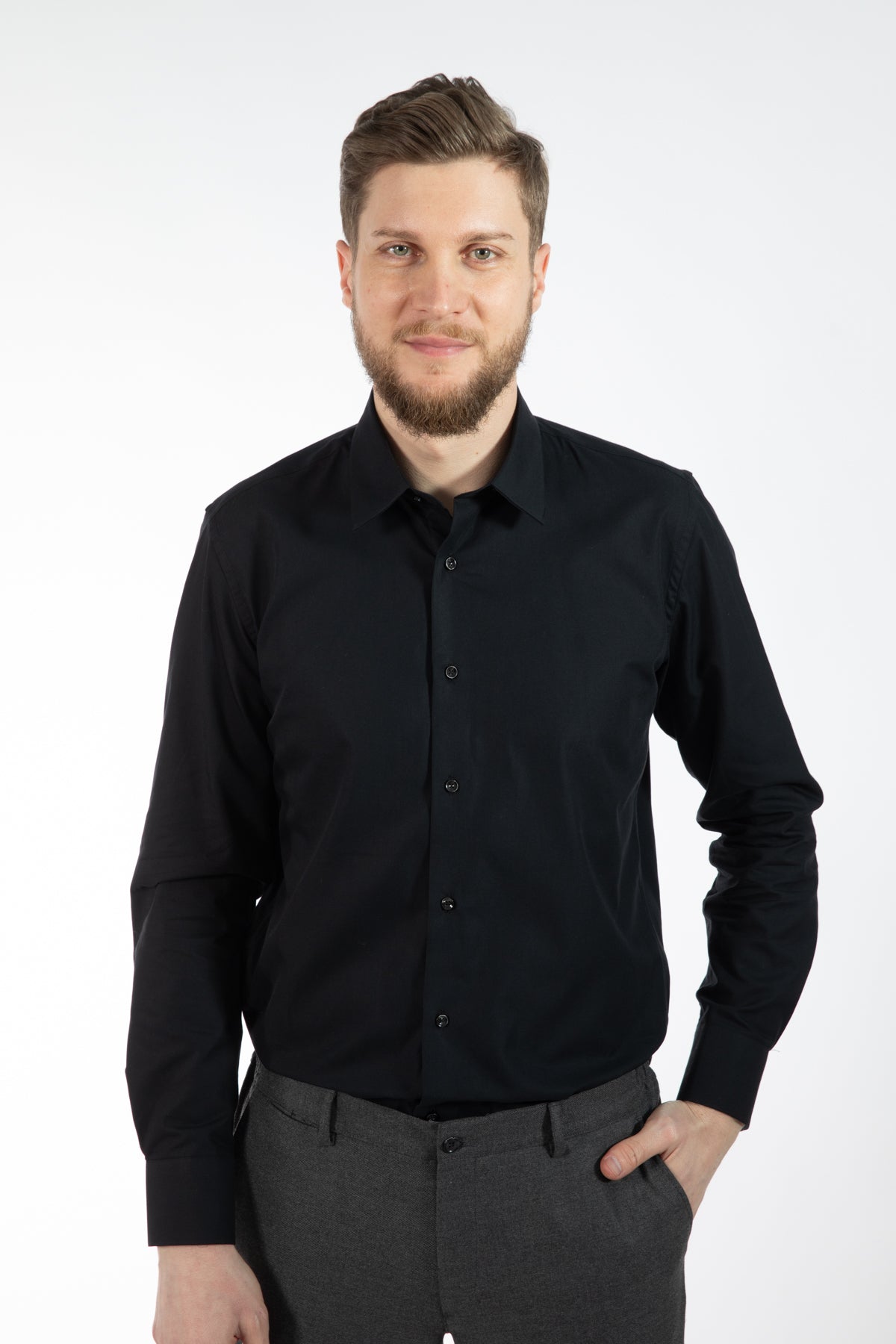 CAMASA SLIM FIT  D'S DAMAT  - Negru