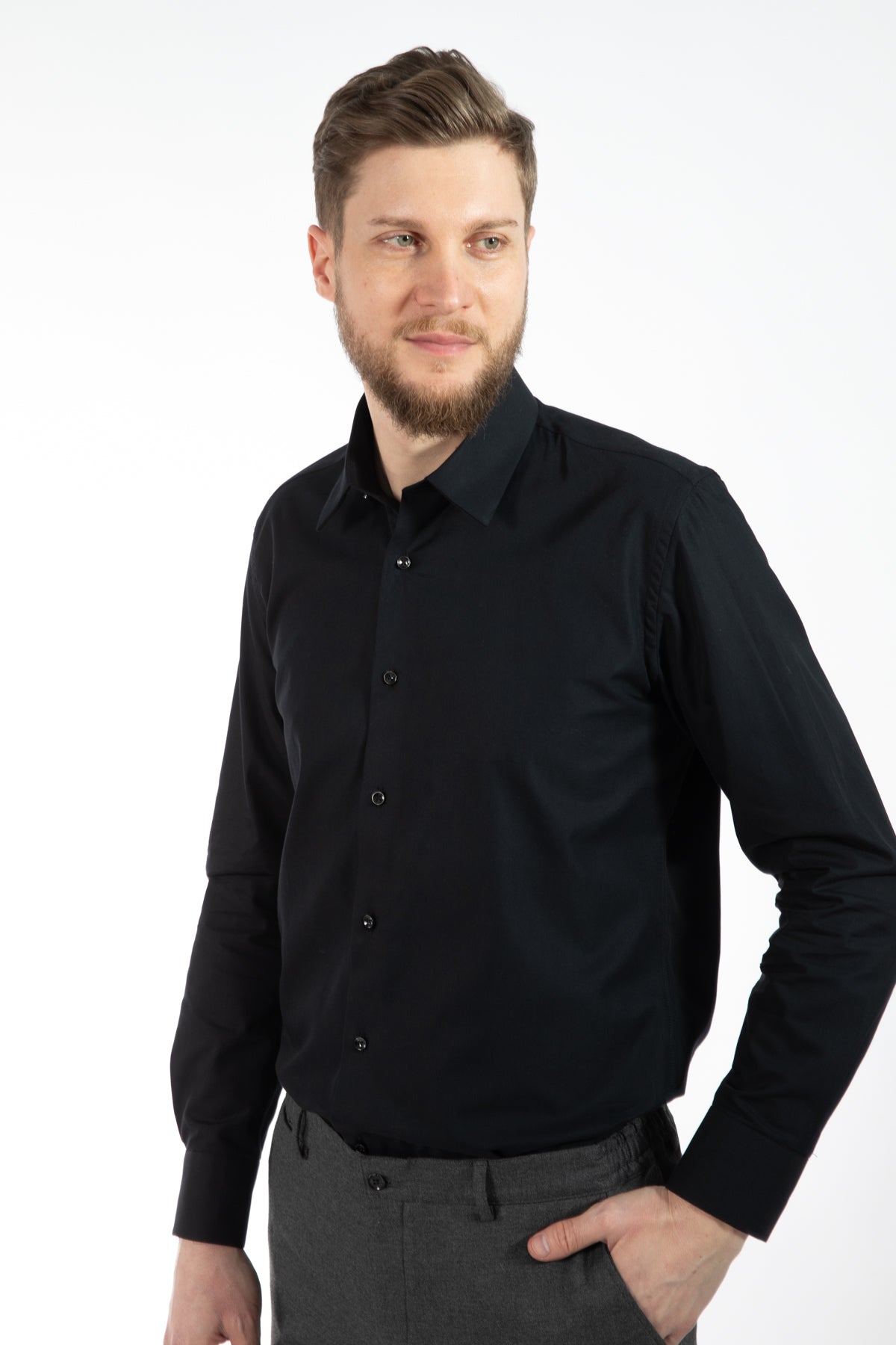 CAMASA SLIM FIT  D'S DAMAT  - Negru