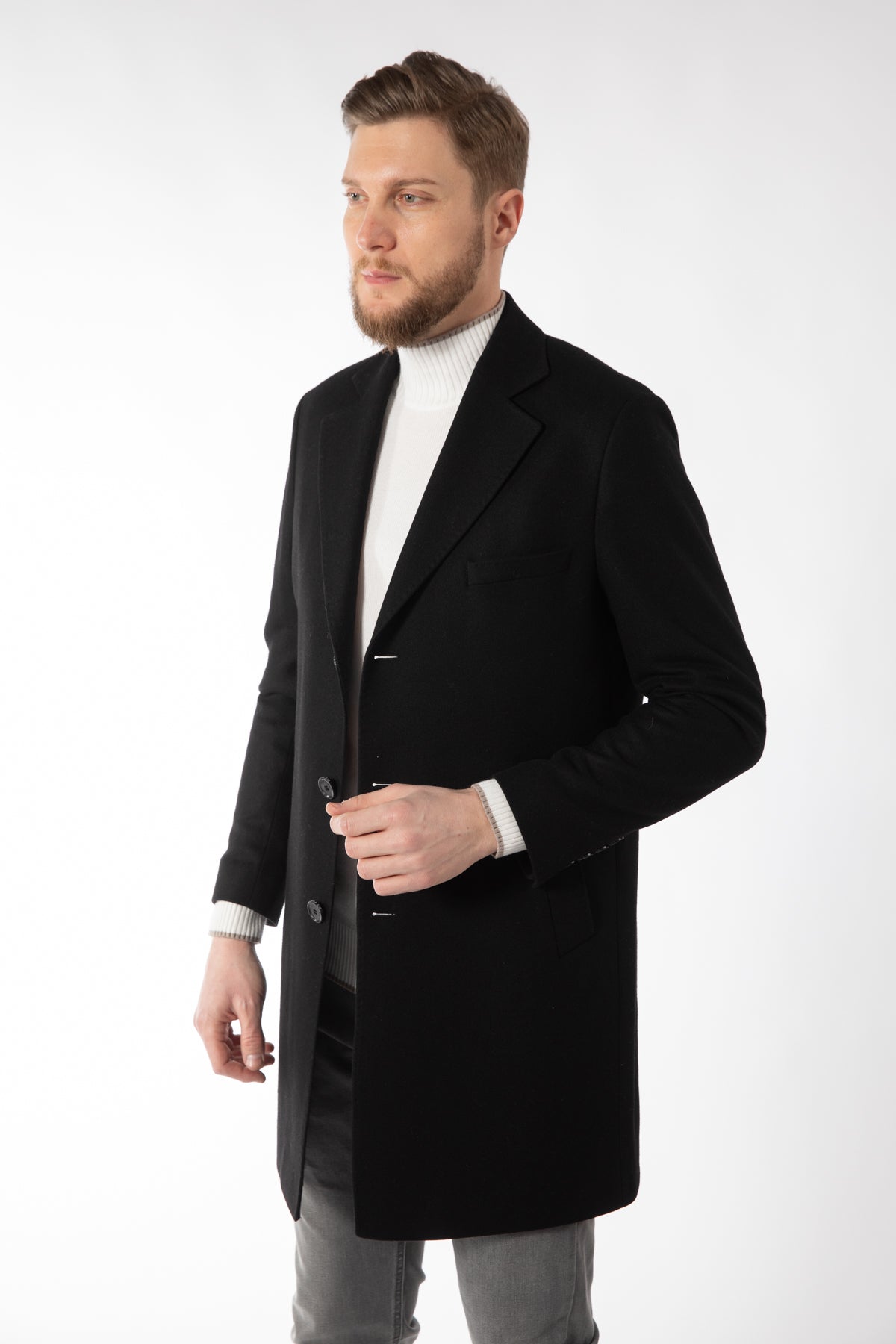 PALTON SLIM FIT  D'S DAMAT  - Negru