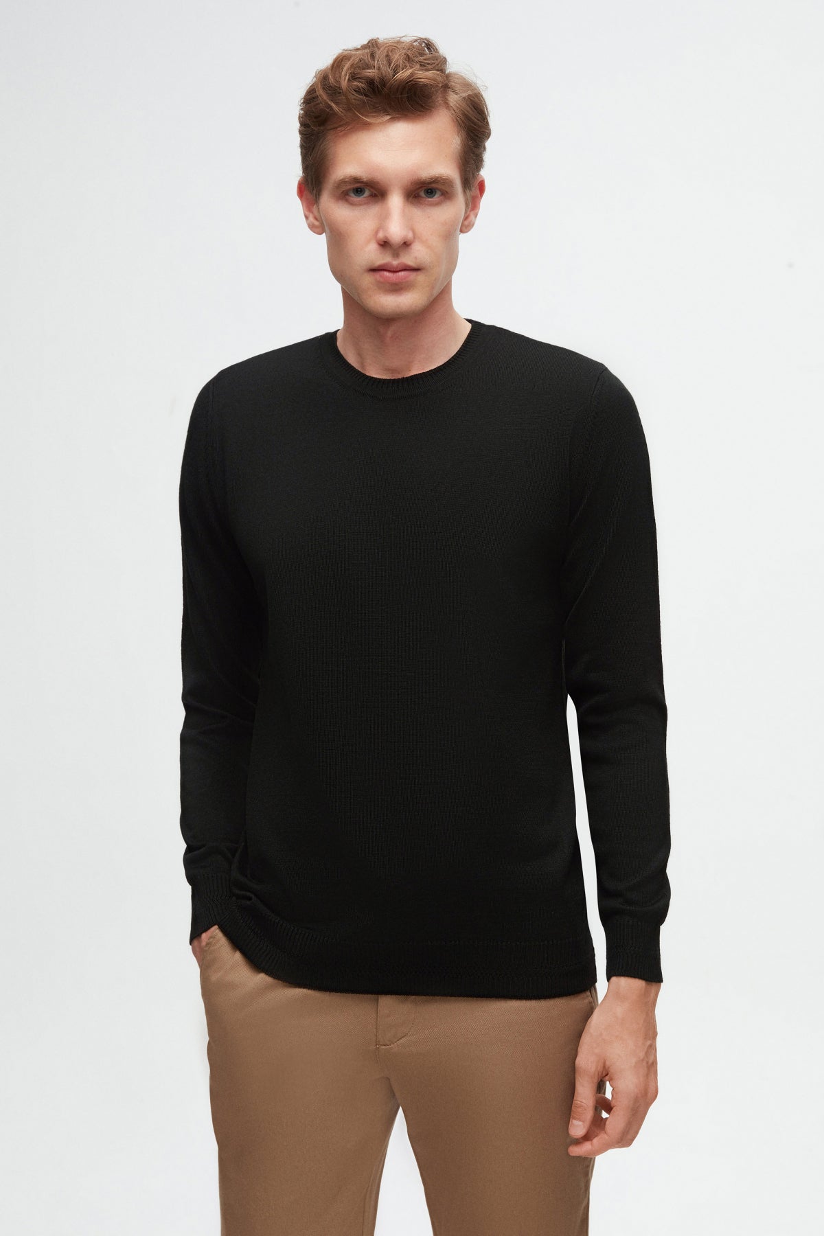 PULOVER REGULAR FIT D'S DAMAT  - Negru