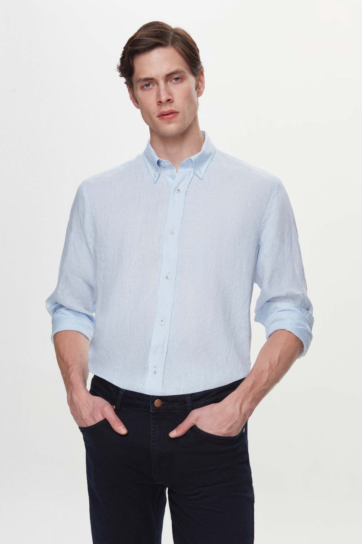 CAMASA REGULAR FIT D'S DAMAT  - Albastru