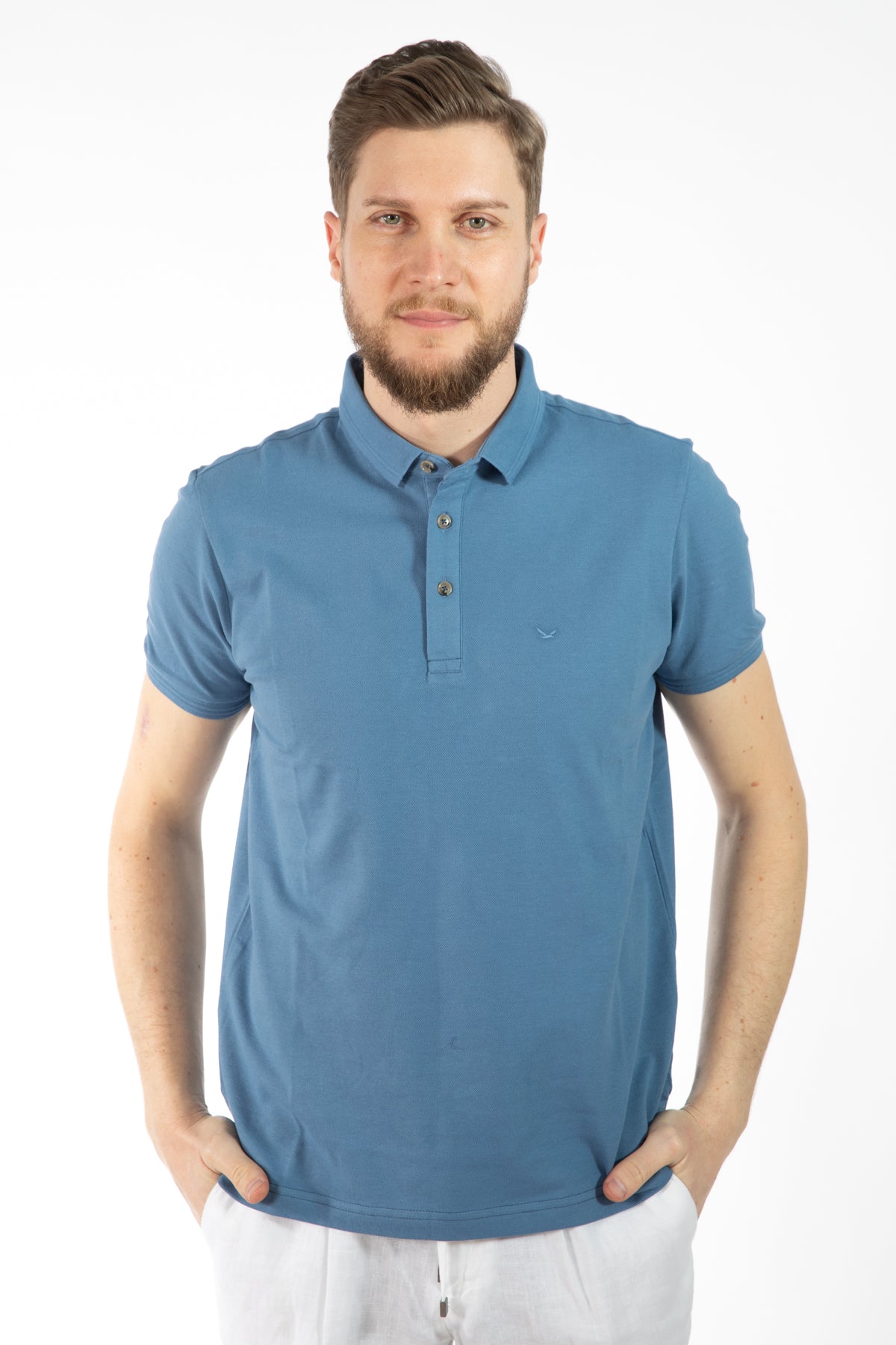 TRICOU REGULAR FIT D'S DAMAT  - Albastru
