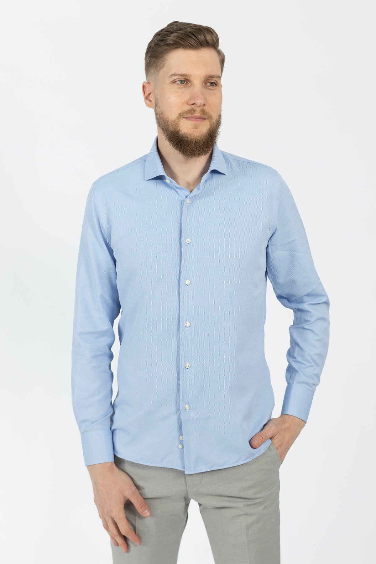 CAMASA SLIM FIT D'S DAMAT  - Albastru