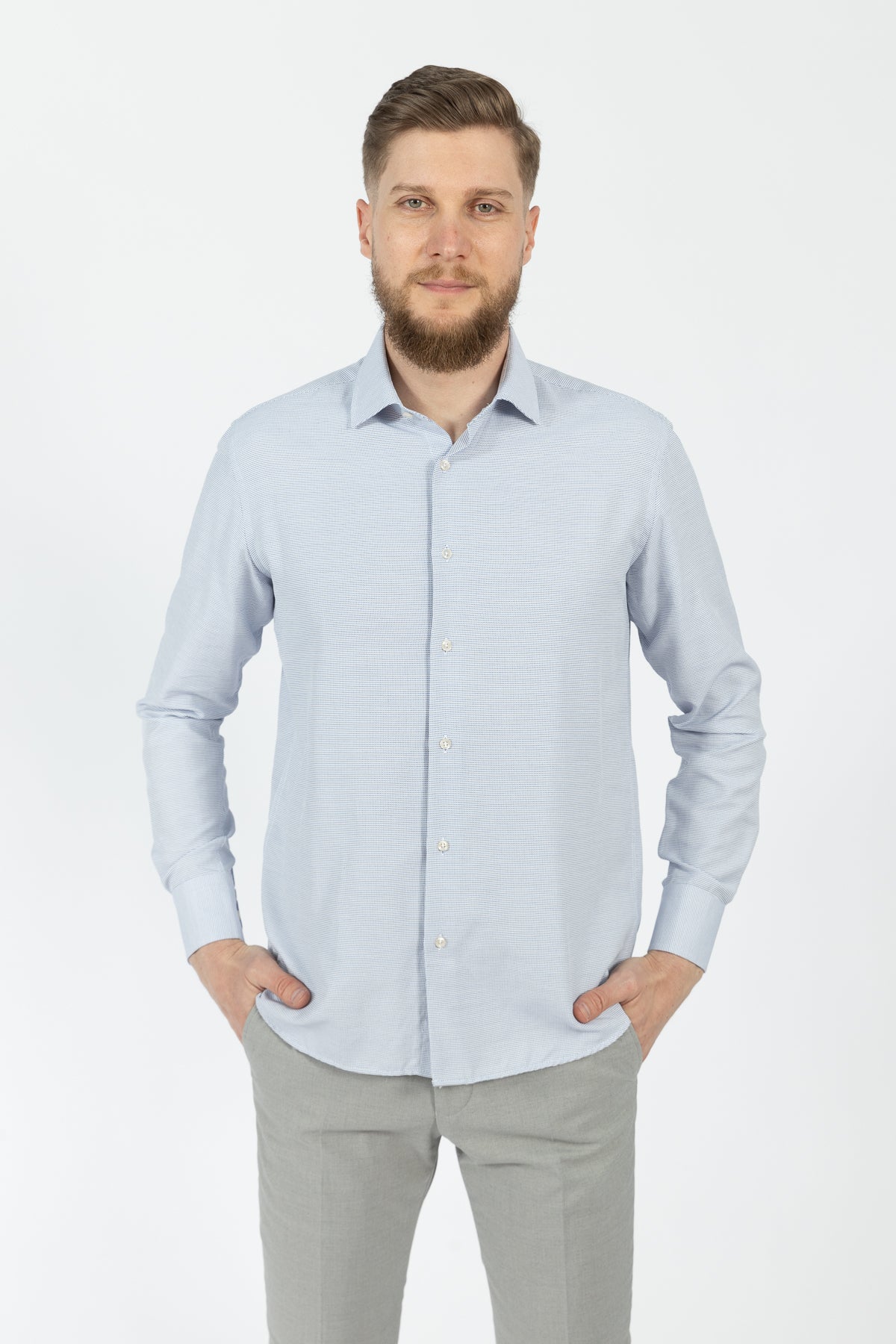 CAMASA SLIM FIT D'S DAMAT  - Albastru