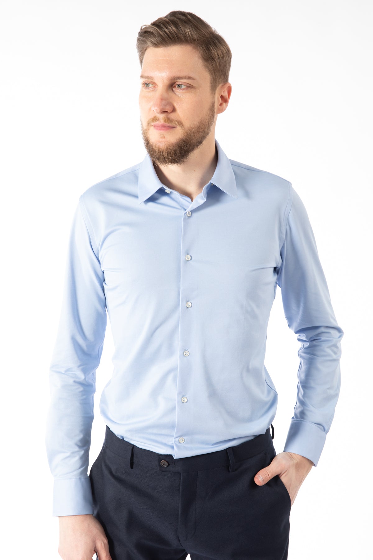 CAMASA SLIM FIT  D'S DAMAT  - Albastru