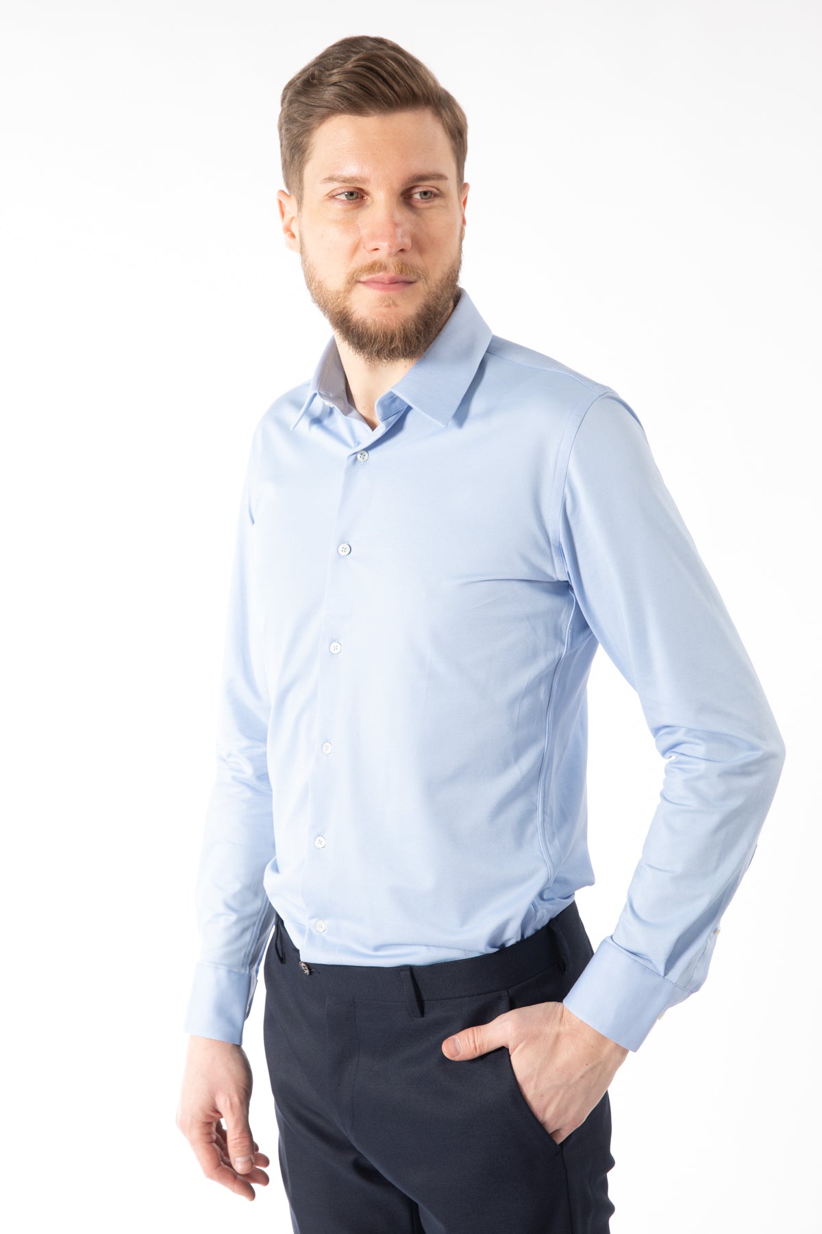 CAMASA SLIM FIT  D'S DAMAT  - Albastru