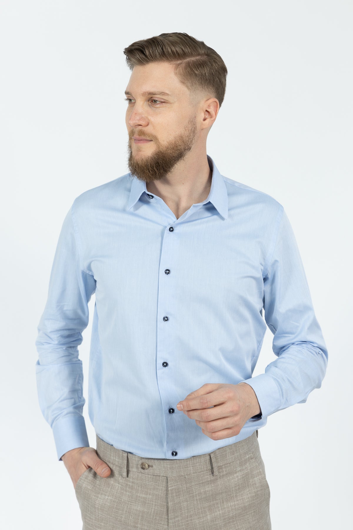 CAMASA SLIM FIT D'S DAMAT  - Albastru