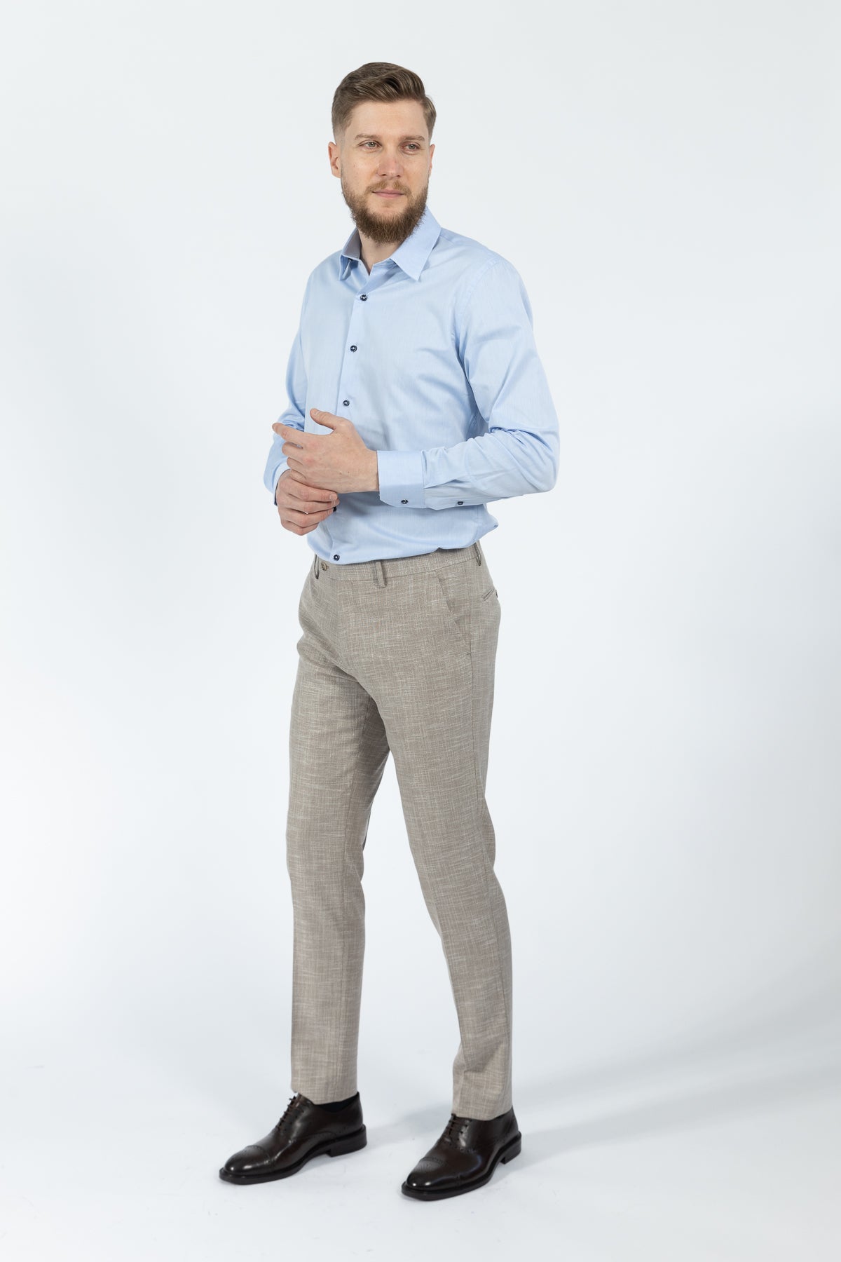 CAMASA SLIM FIT D'S DAMAT  - Albastru