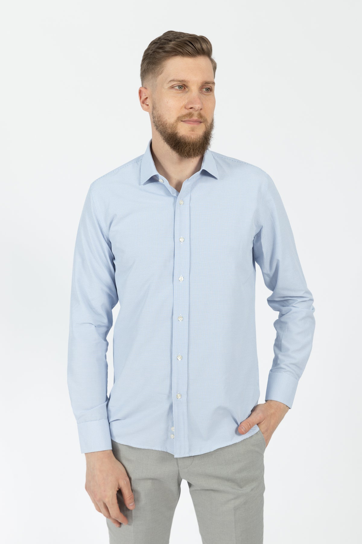 CAMASA SLIM FIT D'S DAMAT  - Albastru