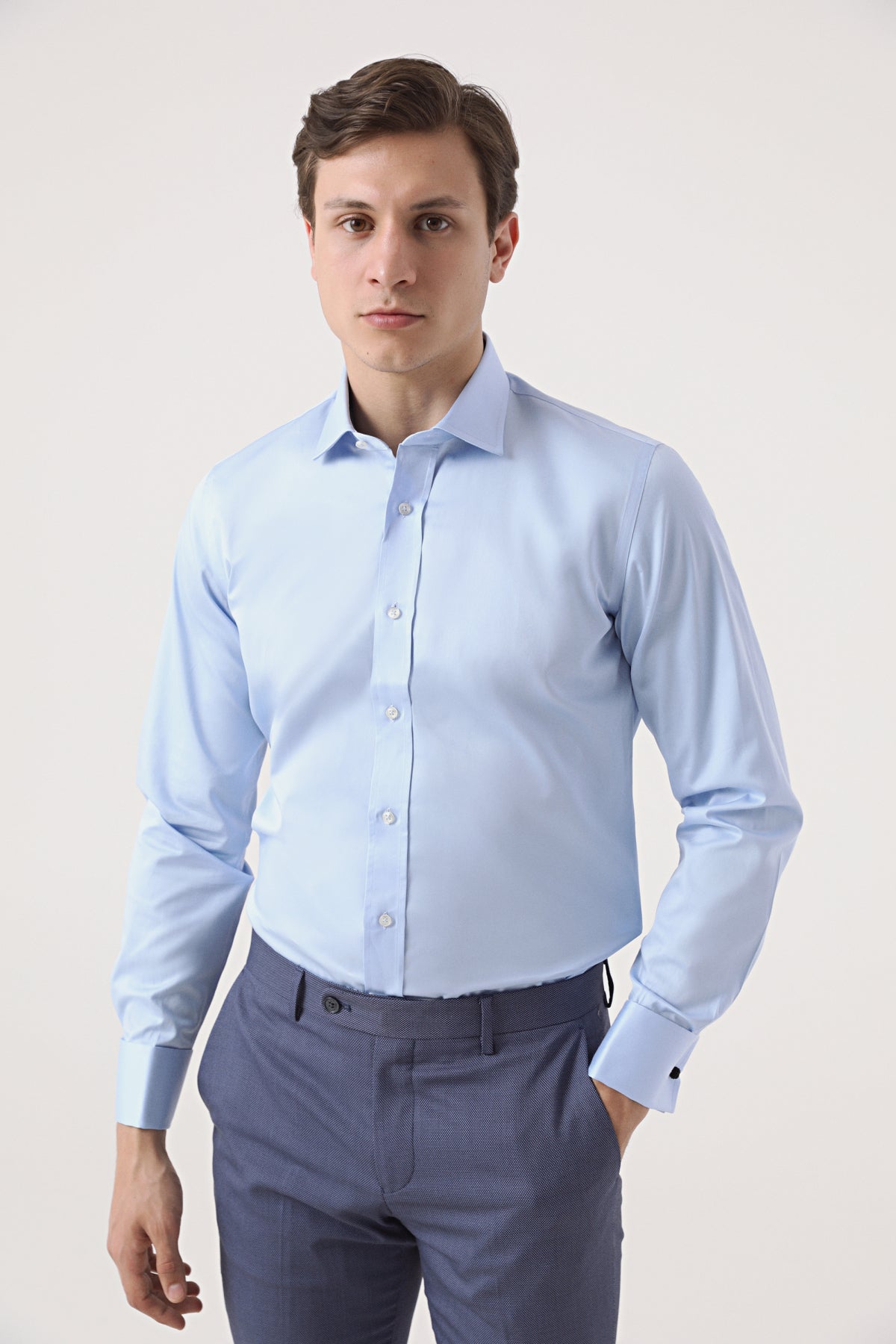CAMASA CU BUTONI D'S DAMAT SLIM FIT  - Bleu