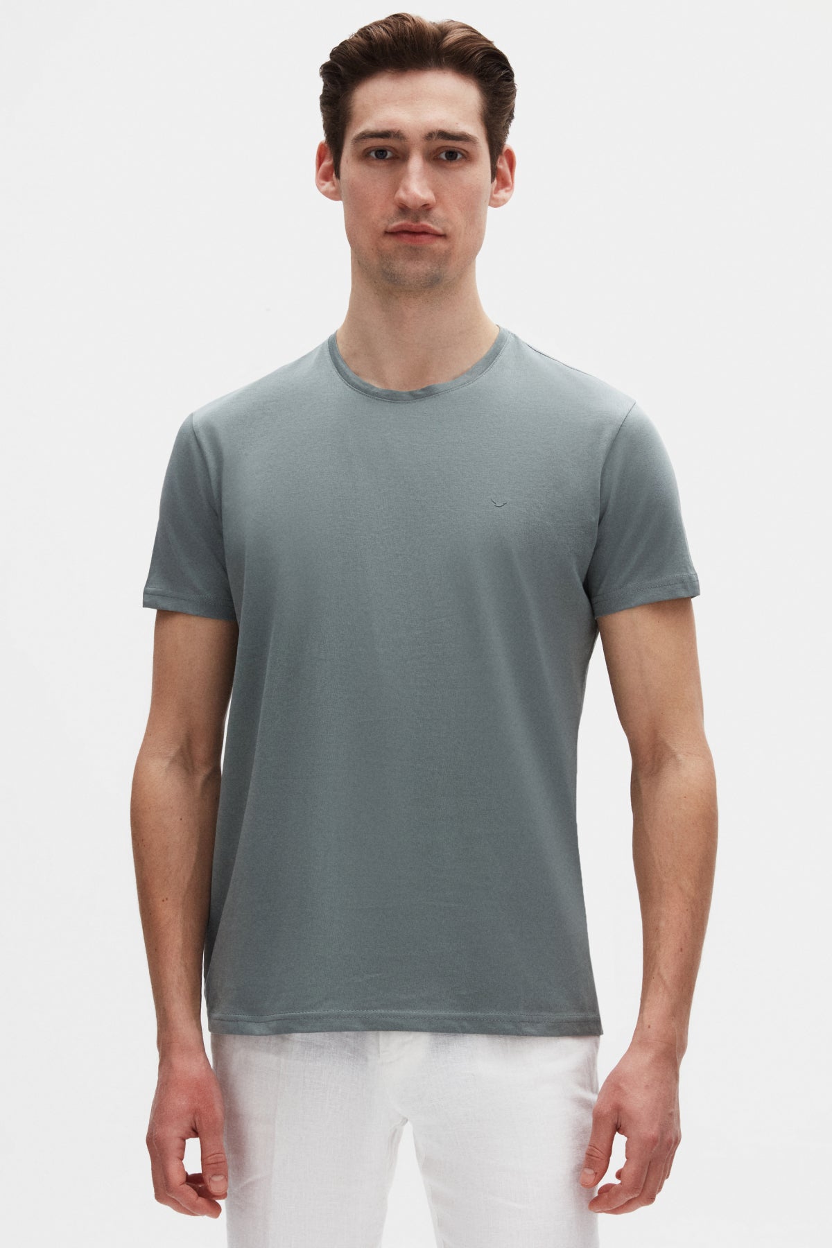 TRICOU SLIM FIT D'S DAMAT  - Mușchi Întunecat