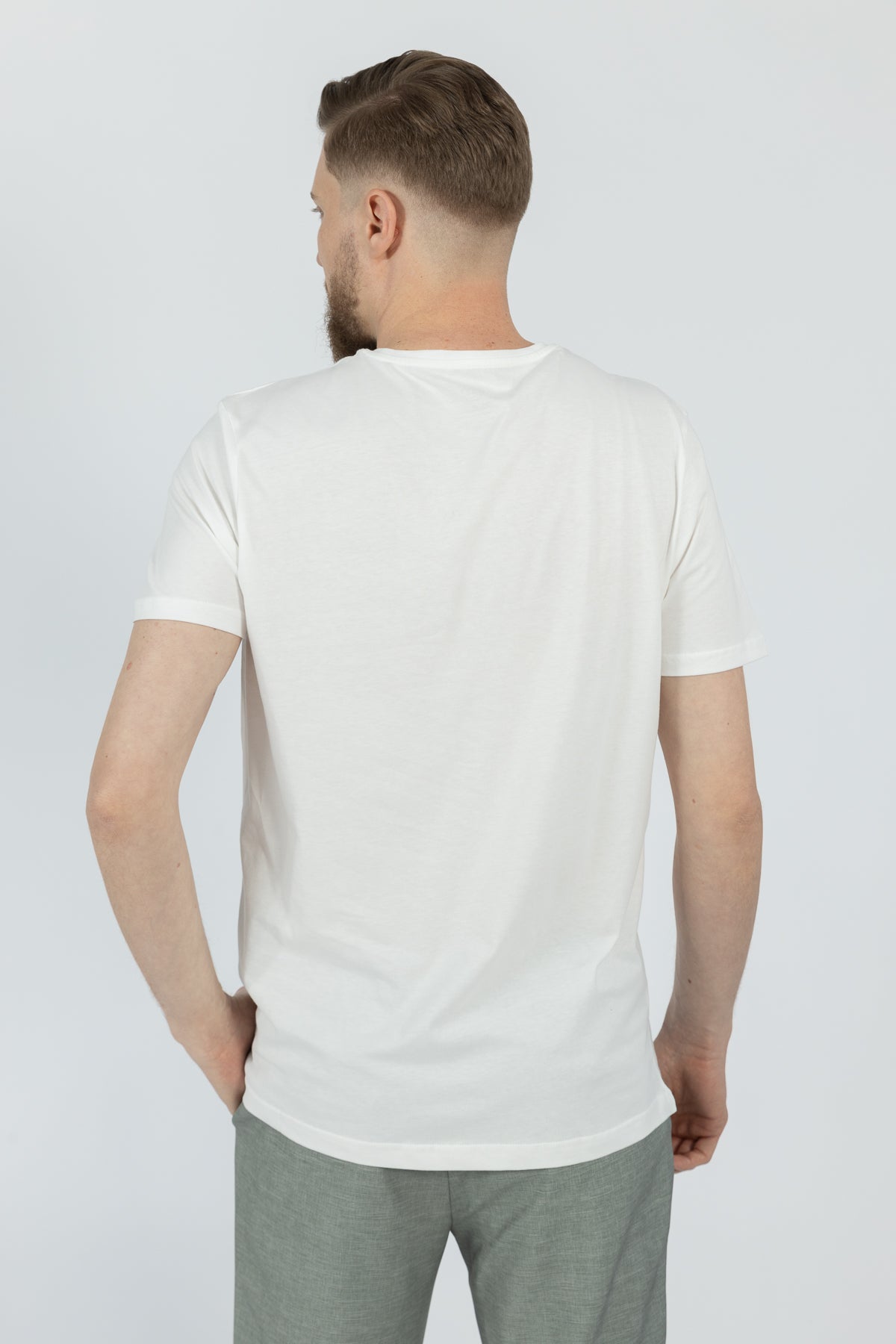 TRICOU SLIM FIT D'S DAMAT  - Ecru