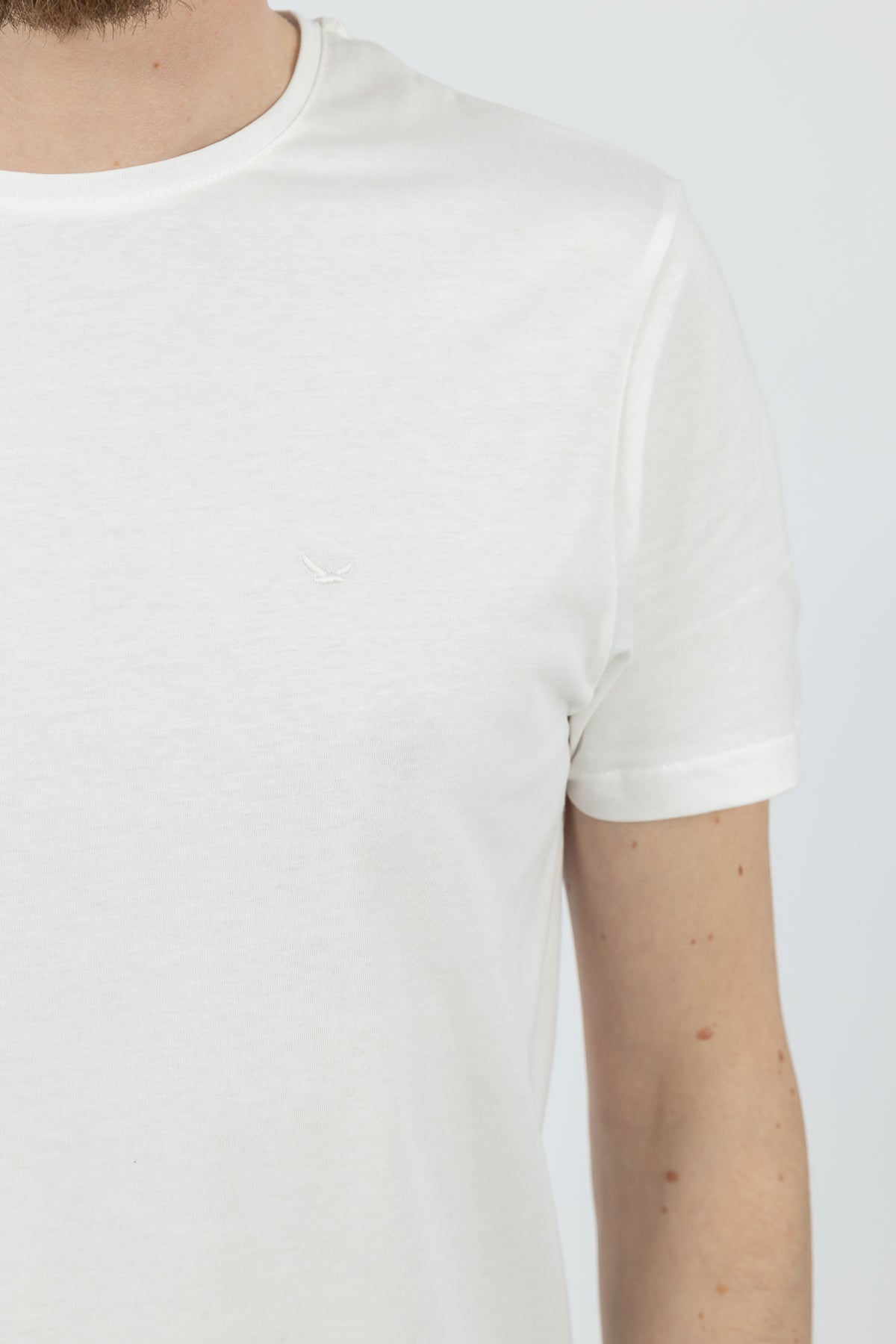 TRICOU SLIM FIT D'S DAMAT  - Ecru