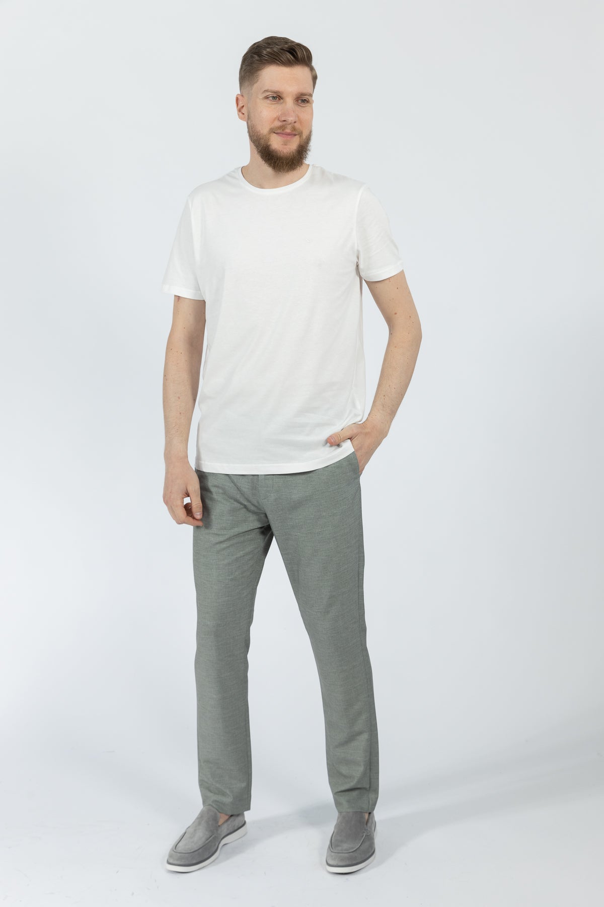 TRICOU SLIM FIT D'S DAMAT  - Ecru
