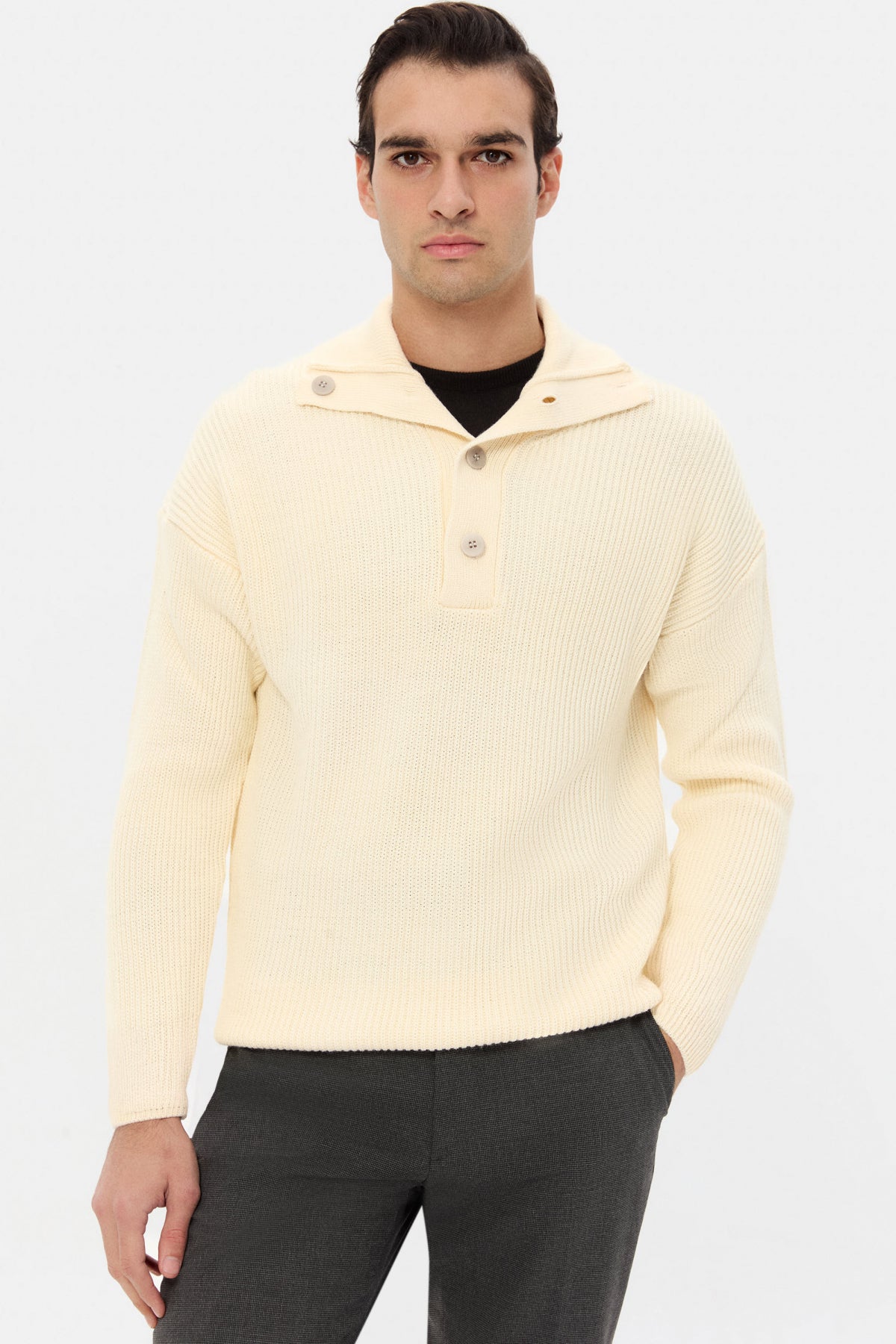 PULOVER REGULAR FIT D'S DAMAT  - Ecru
