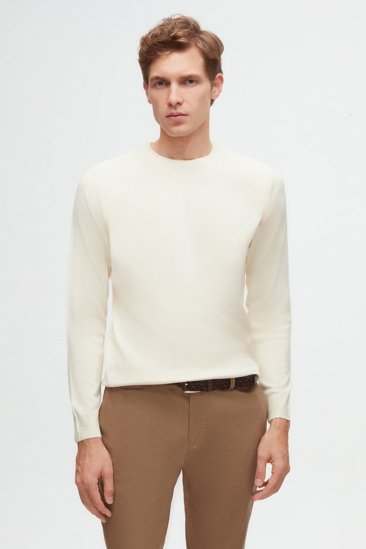 PULOVER REGULAR FIT D'S DAMAT  - Ecru