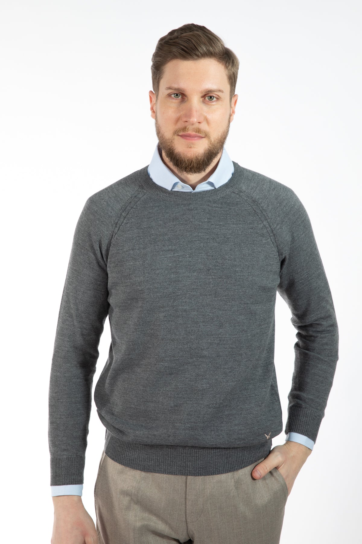 PULOVER REGULAR FIT D'S  DAMAT  - Gri