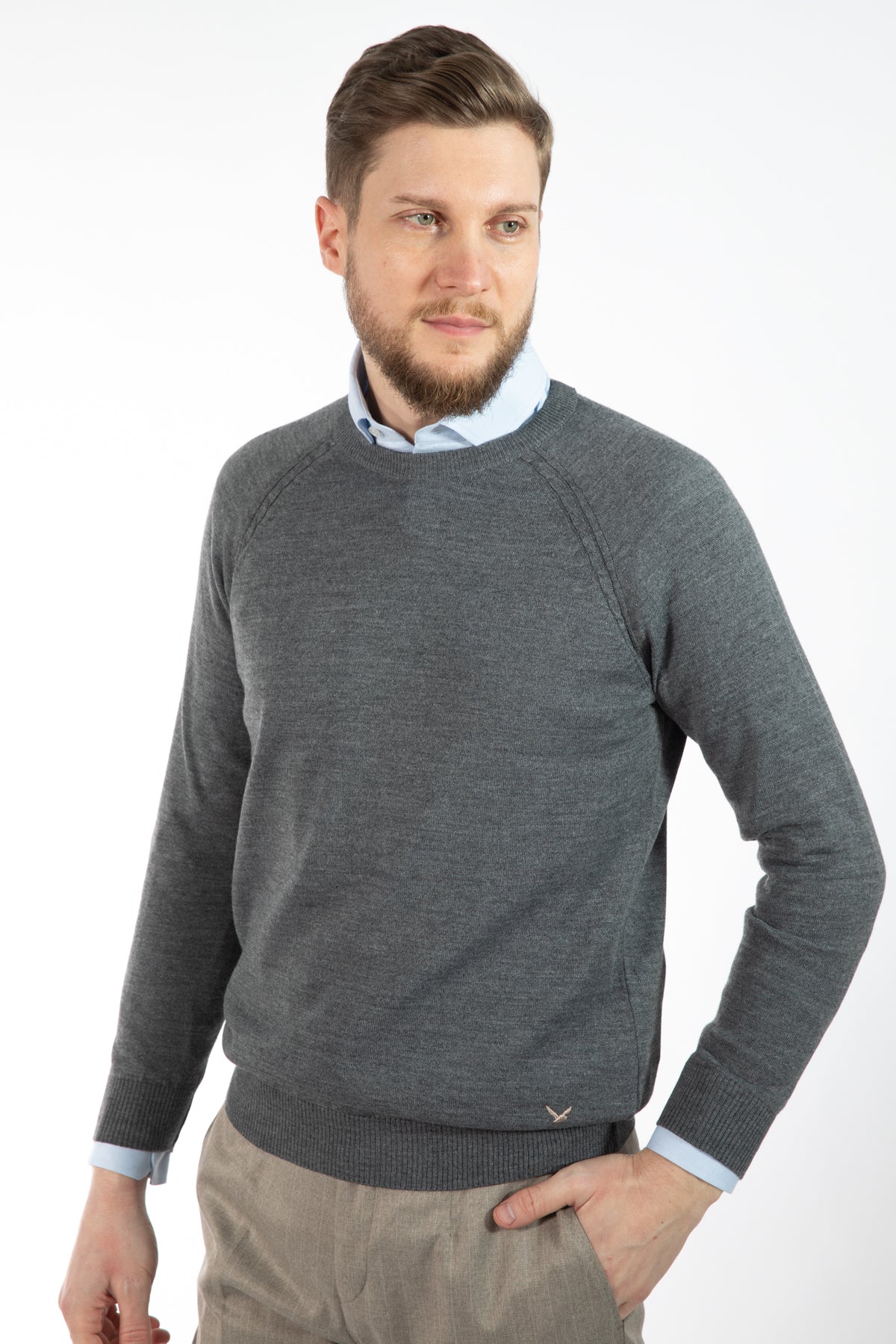 PULOVER REGULAR FIT D'S  DAMAT  - Gri