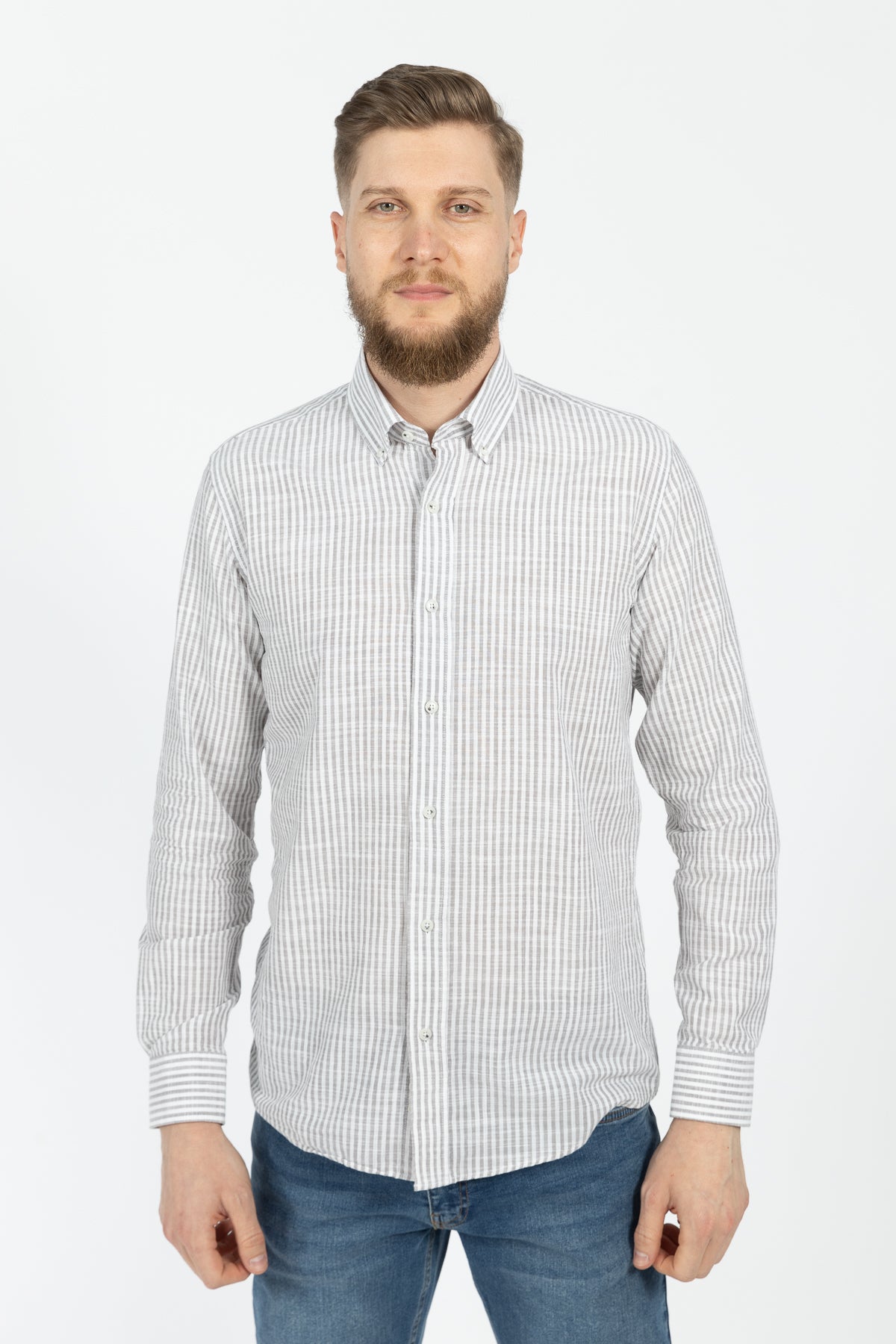 CAMASA CASUAL SLIM FIT D'S DAMAT  - Gri