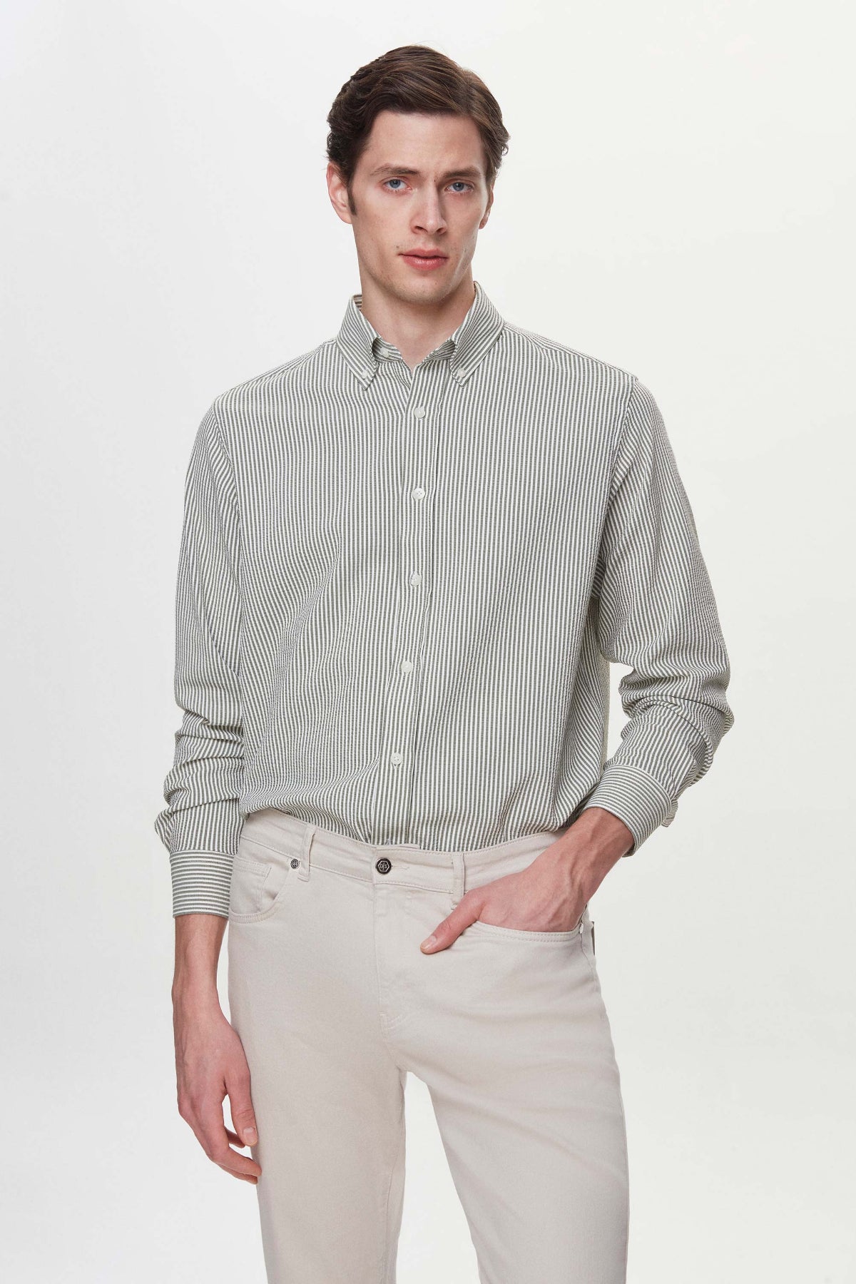 CAMASA CU DUNGI REGULAR FIT D'S DAMAT  - Verde
