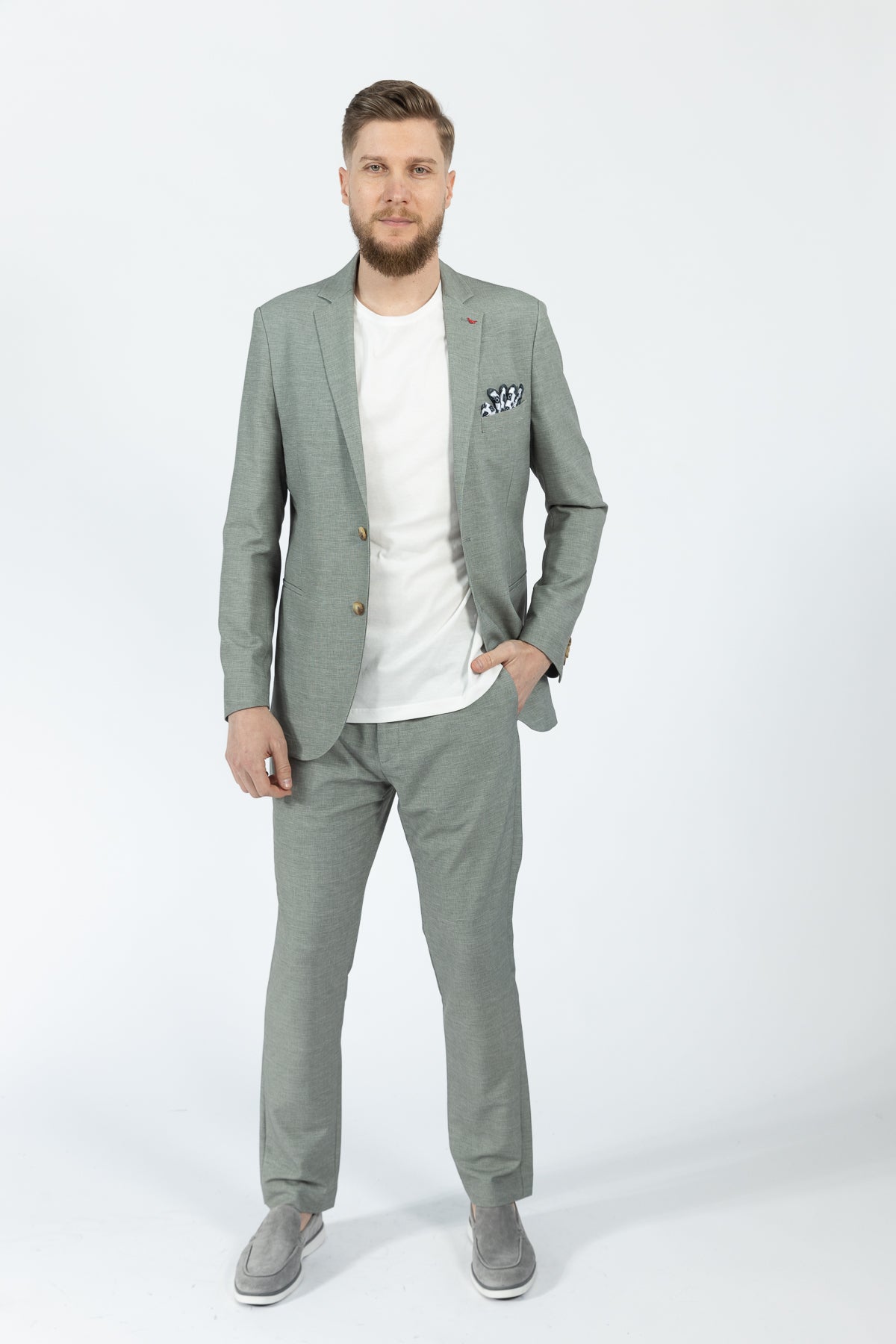 COSTUM CASUAL SLIM FIT D'S DAMAT  - Verde