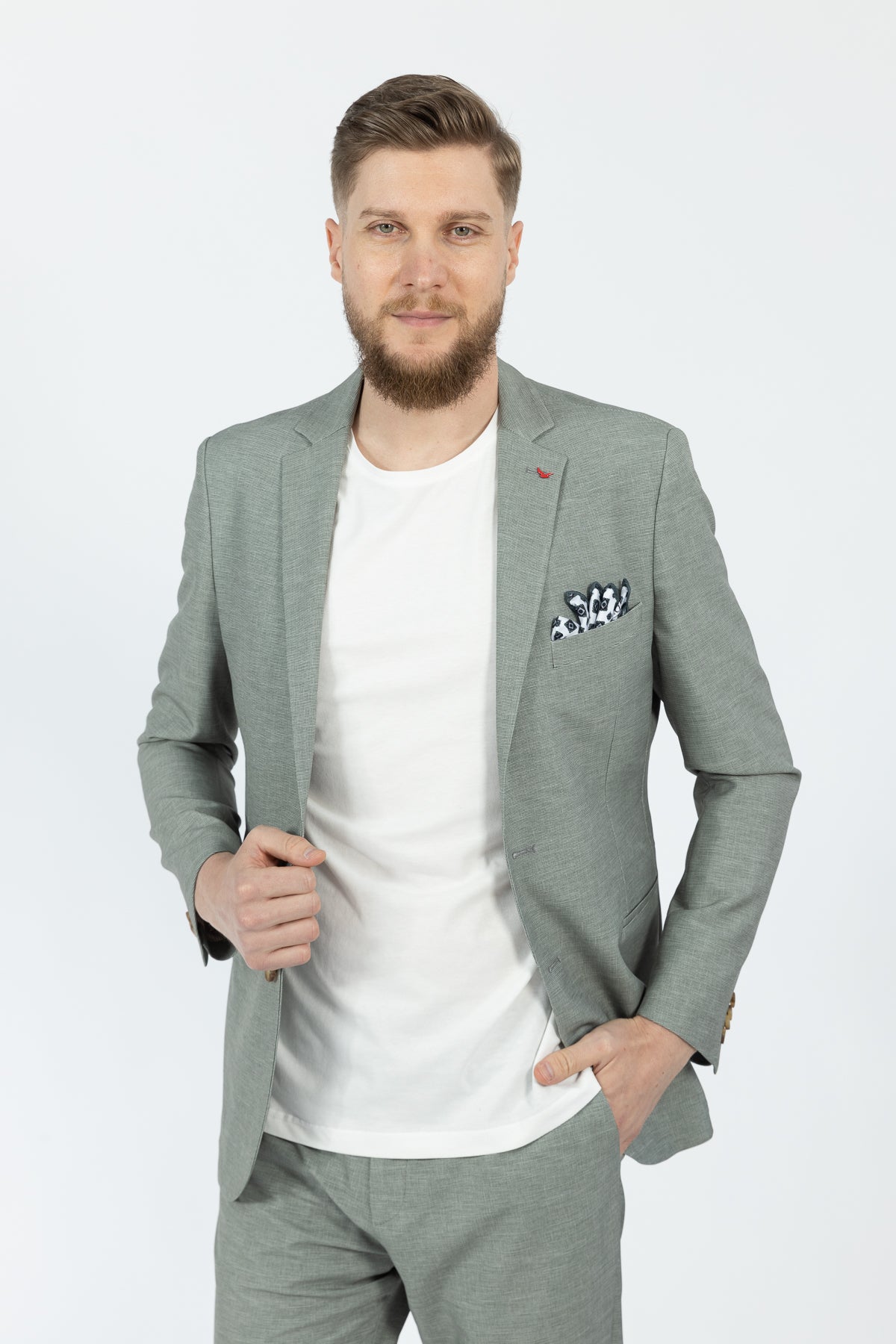 COSTUM CASUAL SLIM FIT D'S DAMAT  - Verde