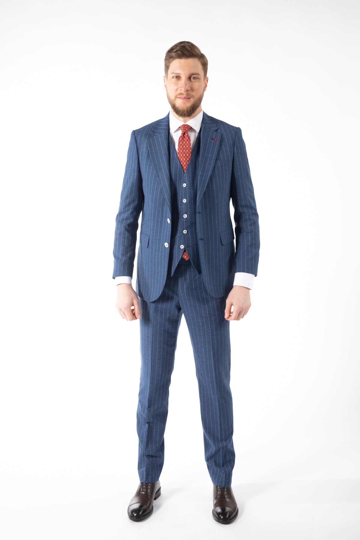 COSTUM REGULAR FIT D'S DAMAT  - Albastru