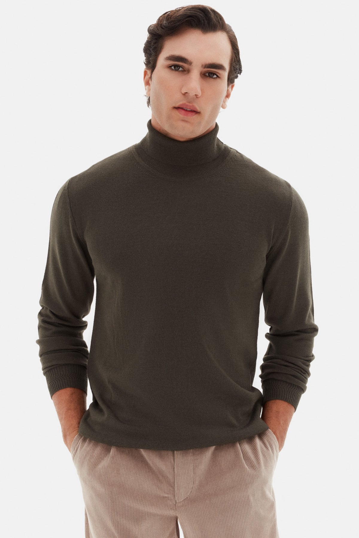 HELANCA REGULAR FIT D'S DAMAT  - Kaki
