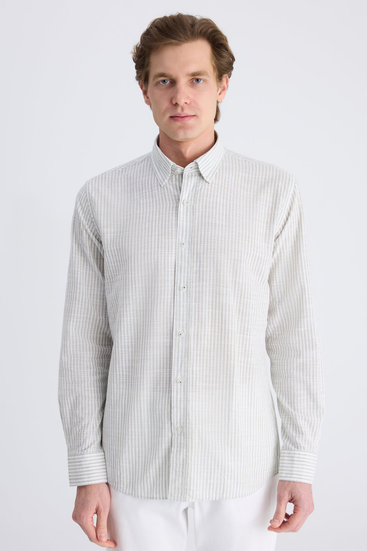 CAMASA CASUAL SLIM FIT D'S DAMAT  - Kaki