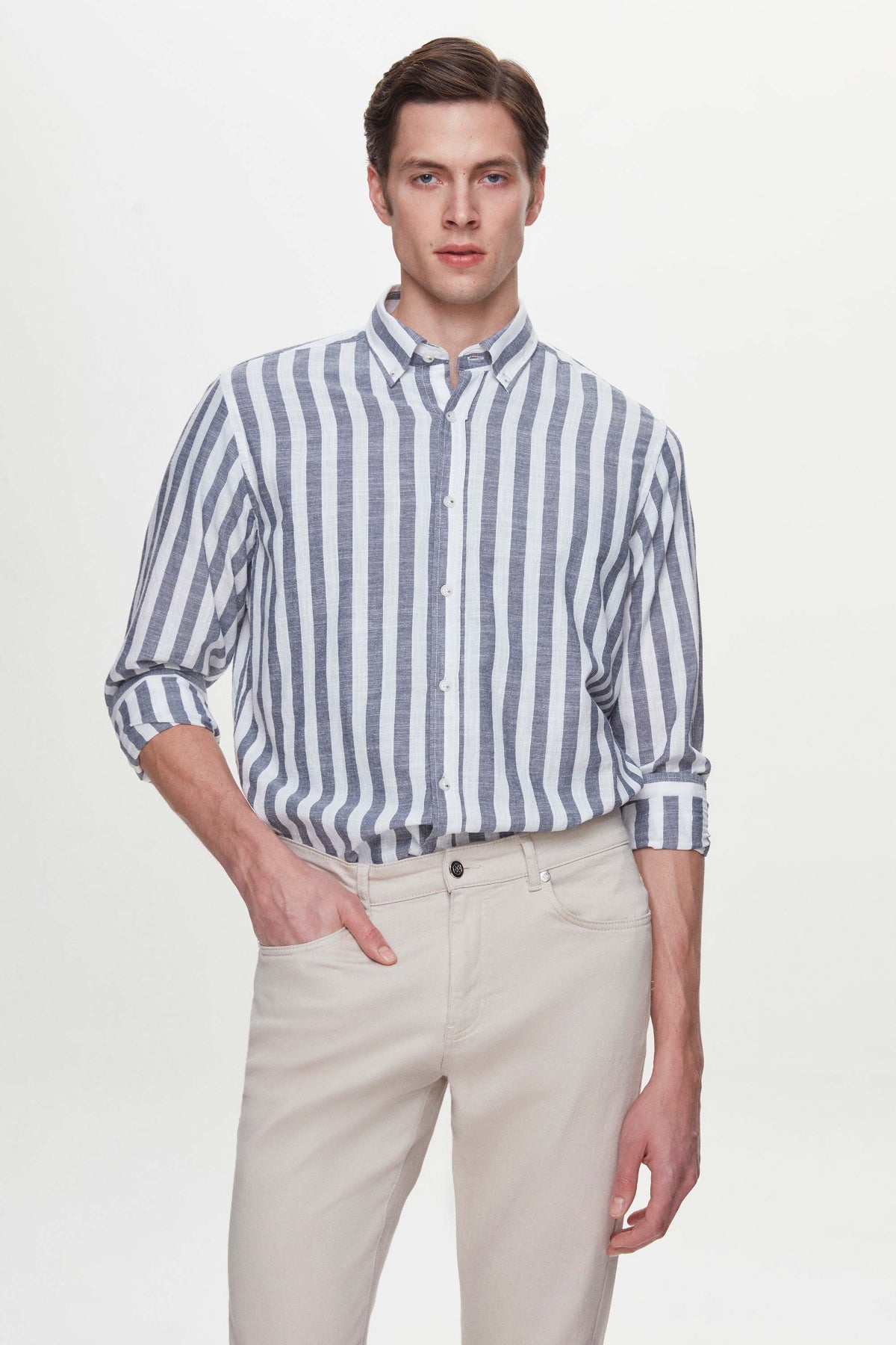 CAMASA CU DUNGI REGULAR FIT D'S DAMAT  - Bleumarin