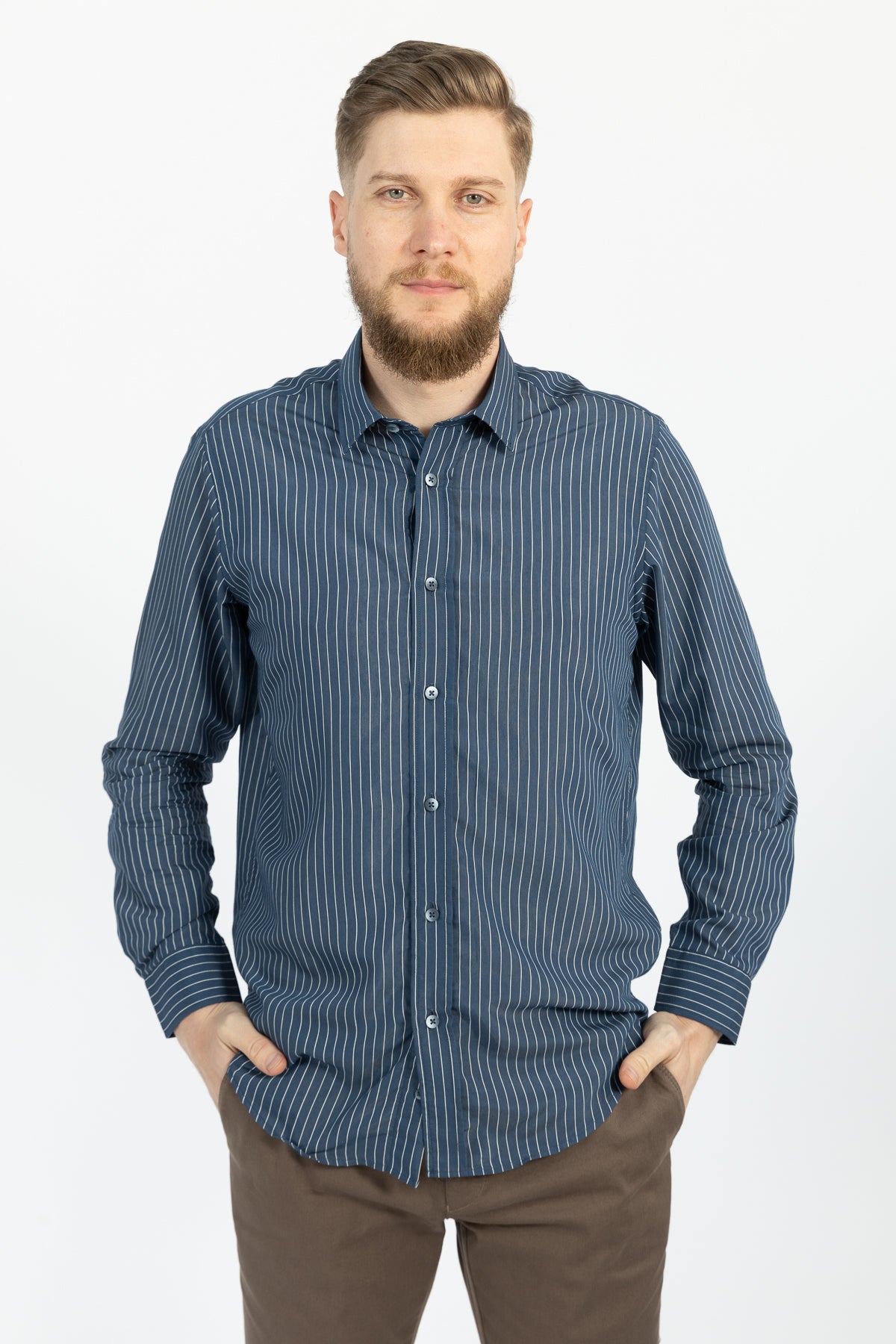 CAMASA CASUAL REGULAR FIT D'S DAMAT  - Bleumarin