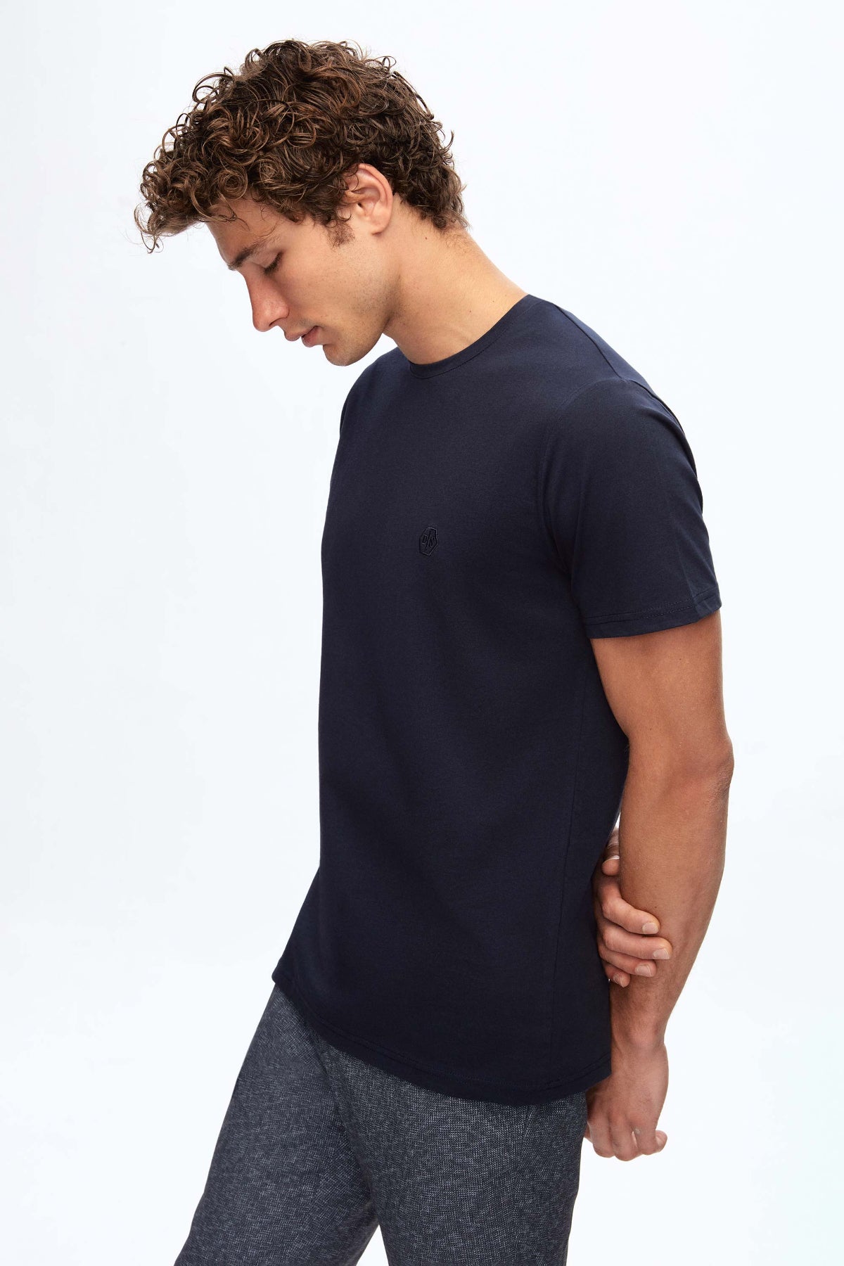 TRICOU SLIM FIT D'S DAMAT  - Bleumarin
